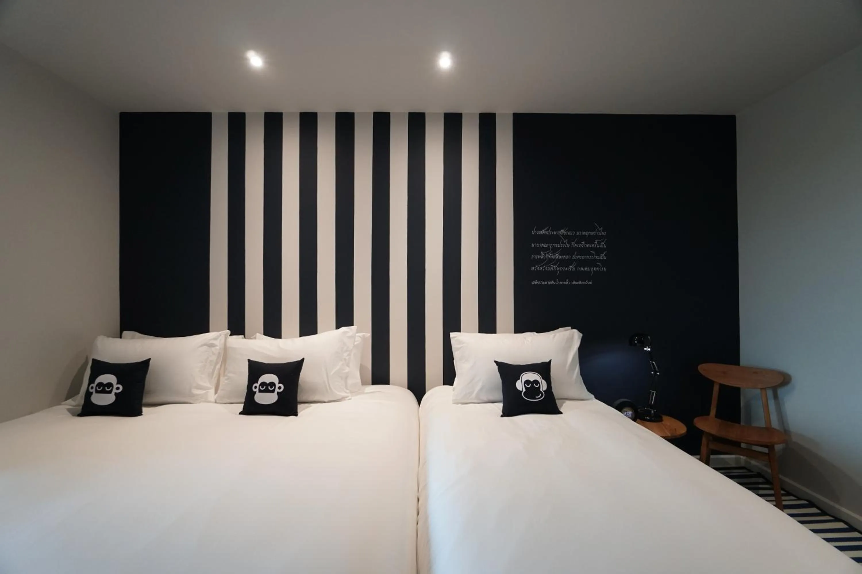 Bed in Blu Monkey Hub and Hotel Chanthaburi