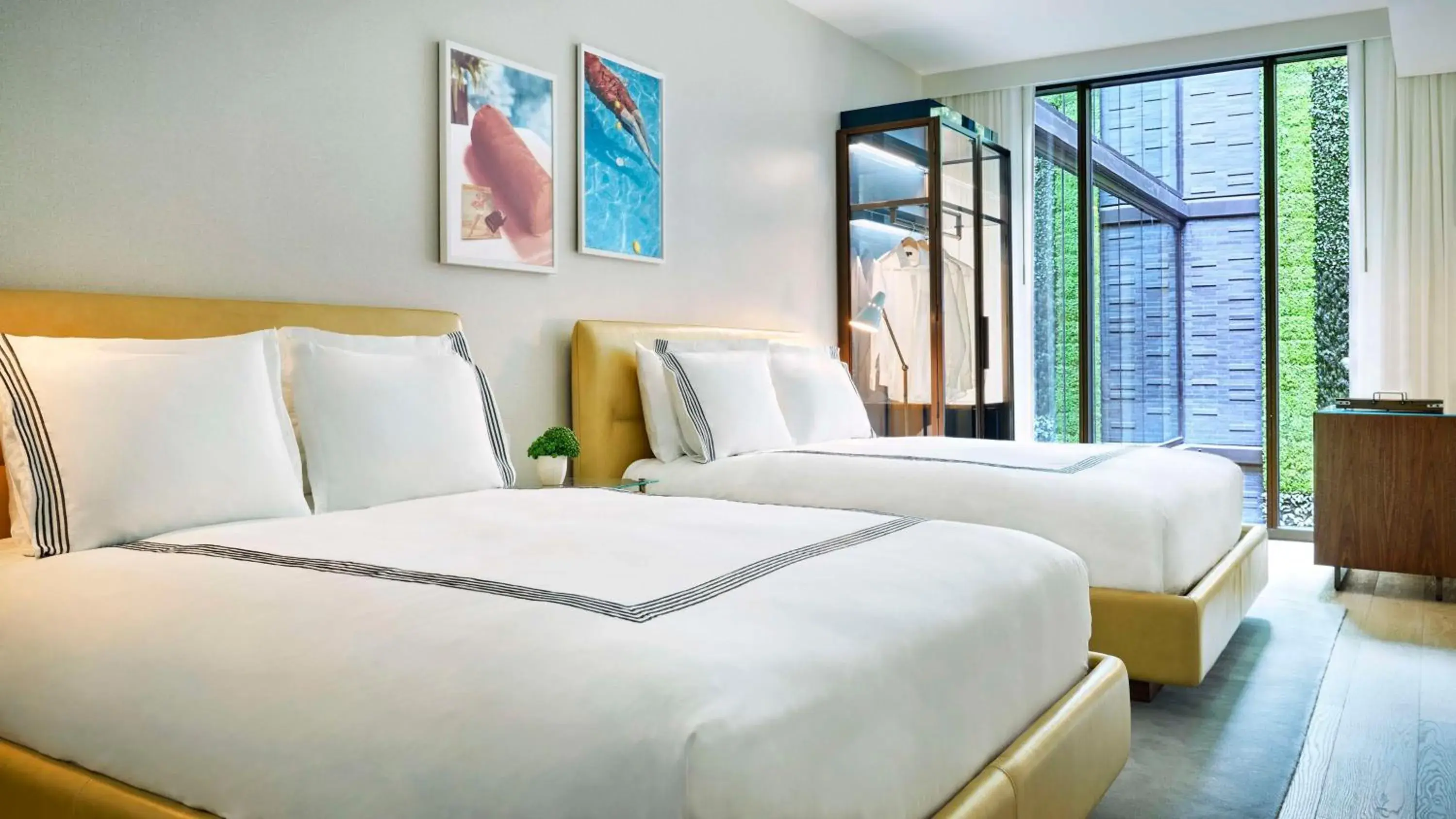 Queen Room with Two Queen Beds and View in Thompson Hollywood, by Hyatt Queen Room with Two Queen Beds and View in Thompson Hollywood, by Hyatt