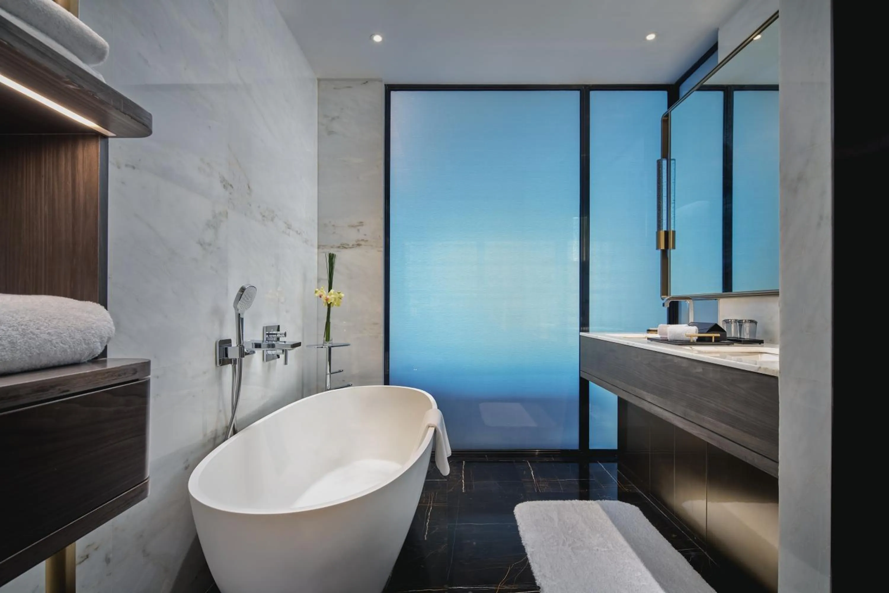 Bathroom, Bed in The Langbo Chengdu, in The Unbound Collection by Hyatt