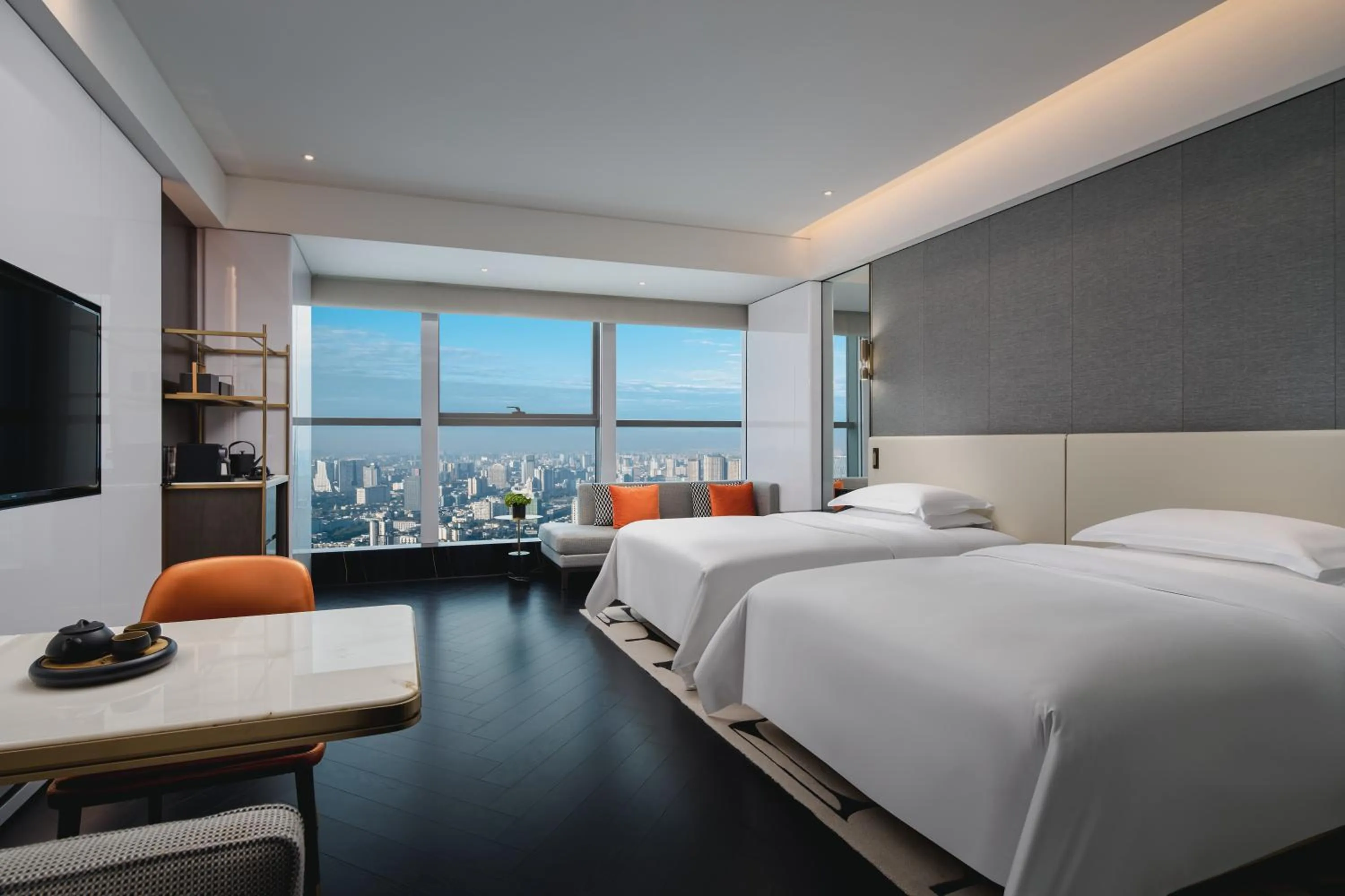 Photo of the whole room, Bed in The Langbo Chengdu, in The Unbound Collection by Hyatt