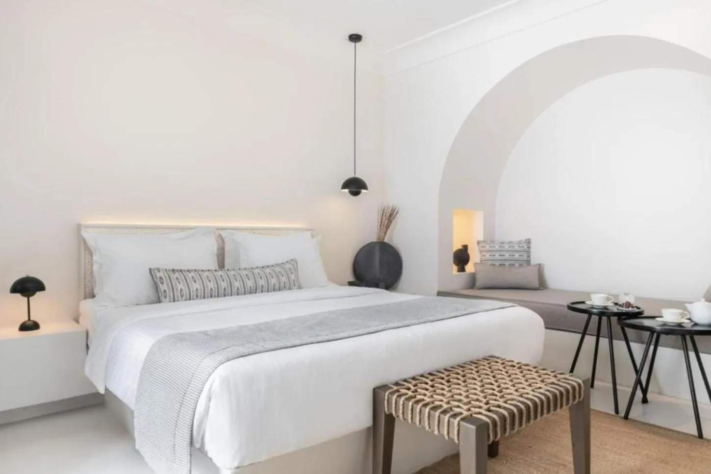 Bed in Akra Suites & Spa