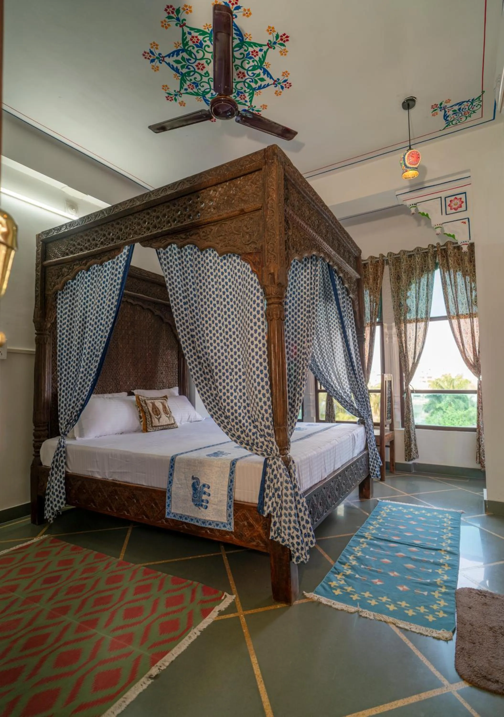 Bed in Soham Haveli Udaipur