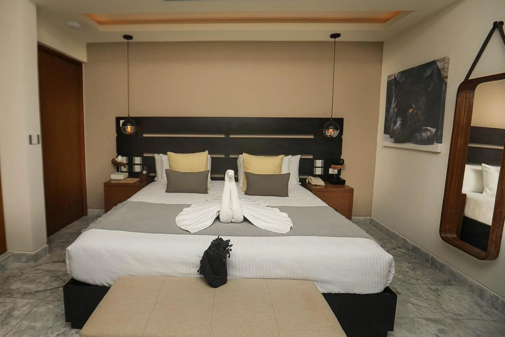 Bed in Panther Bay Boutique Hotel