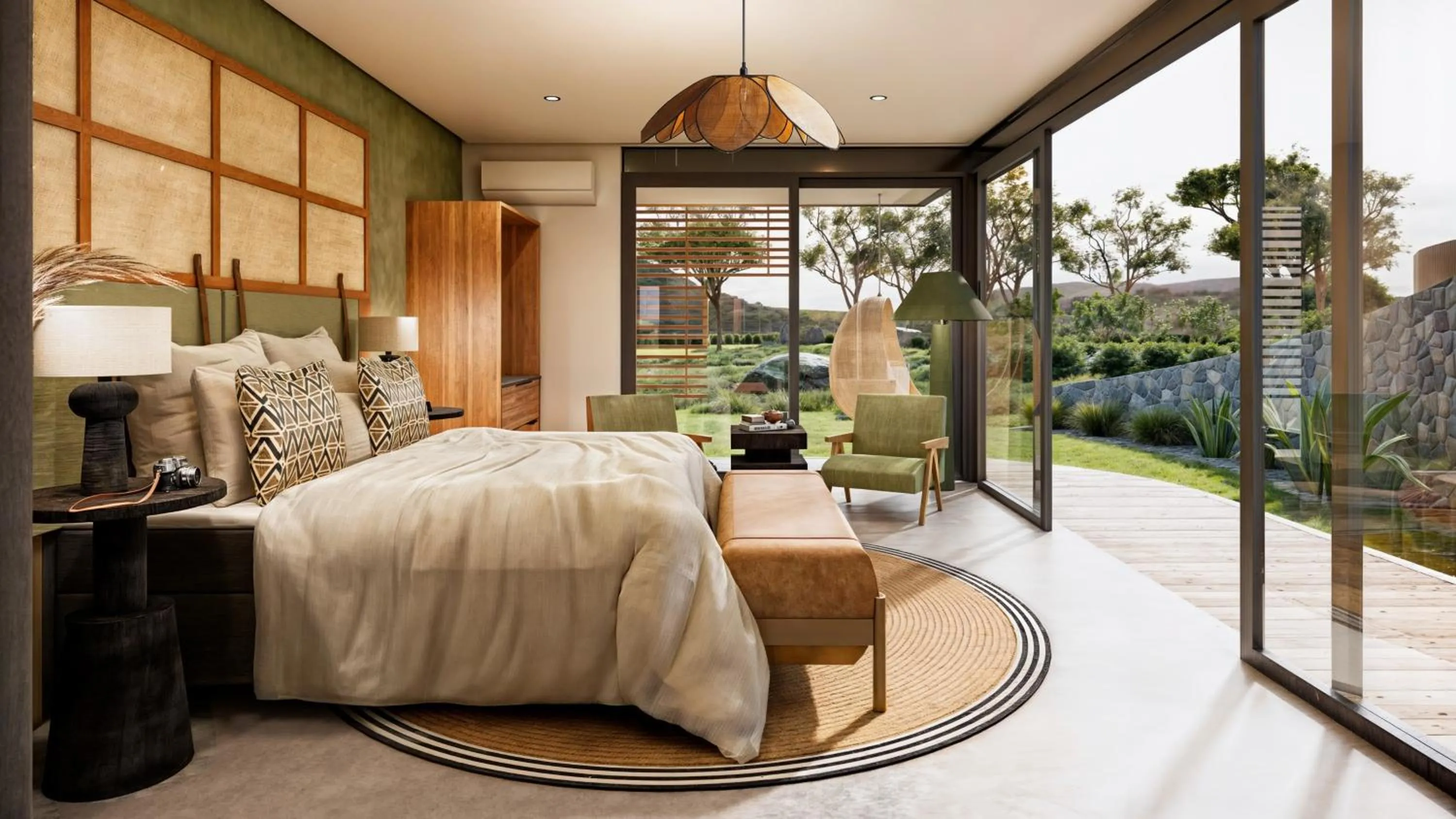 Bed in Tshukudu Game Lodge