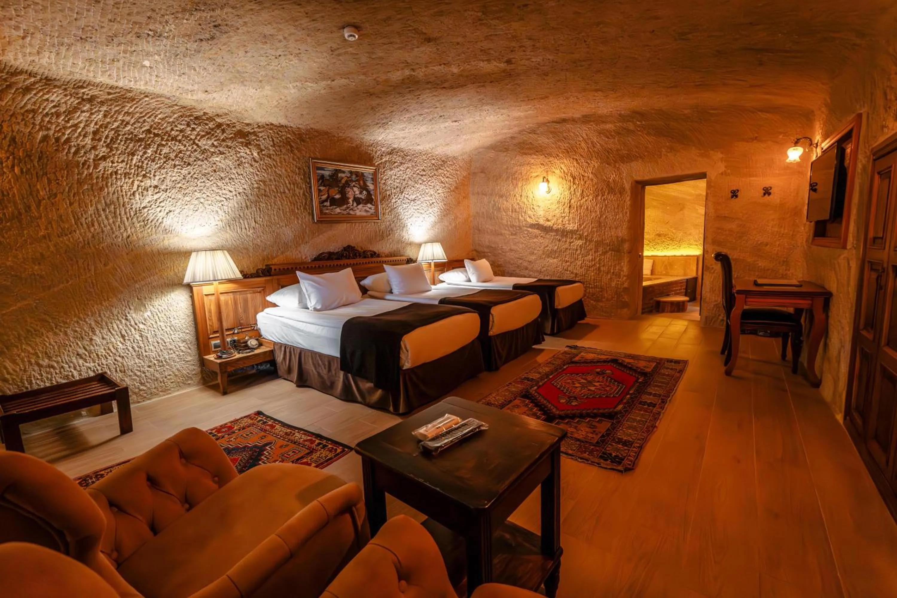 Photo of the whole room, Bed in Utopia Cave Cappadocia