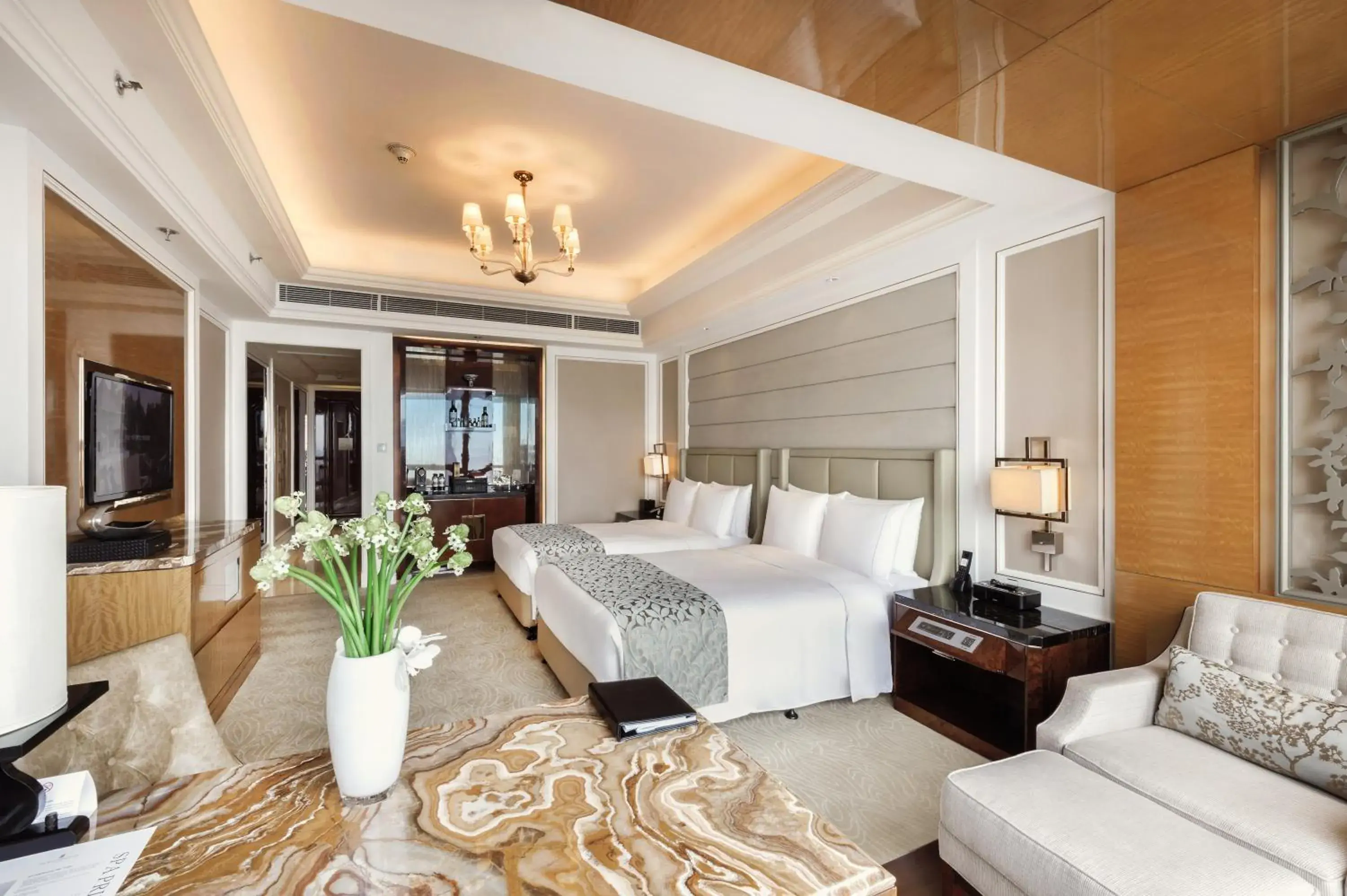 2 Double Beds, Square View, Guest Room in The Ritz-Carlton, Chengdu 2 Double Beds, Square View, Guest Room in The Ritz-Carlton, Chengdu