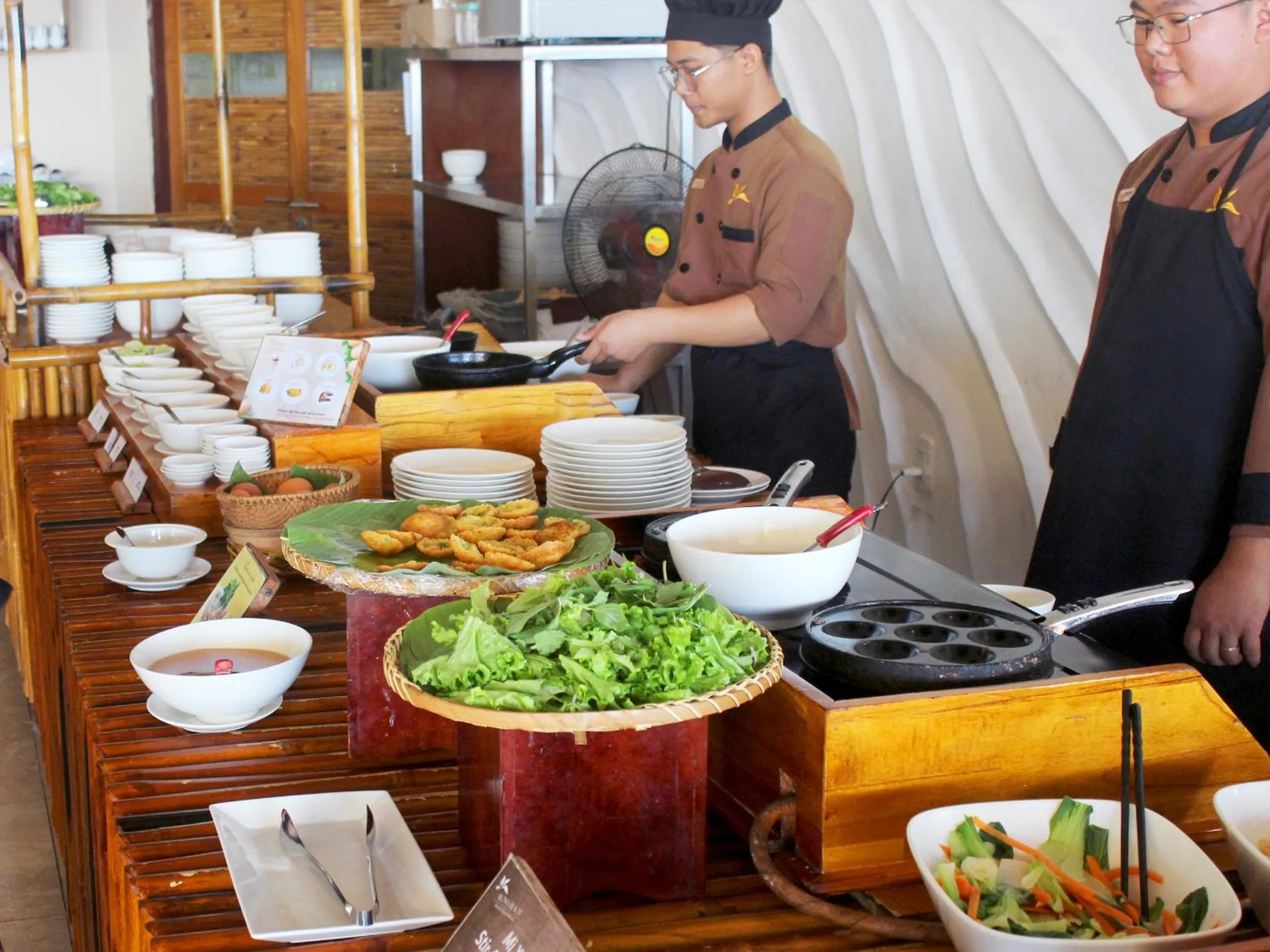 Breakfast in Aroma Beach Resort and Spa