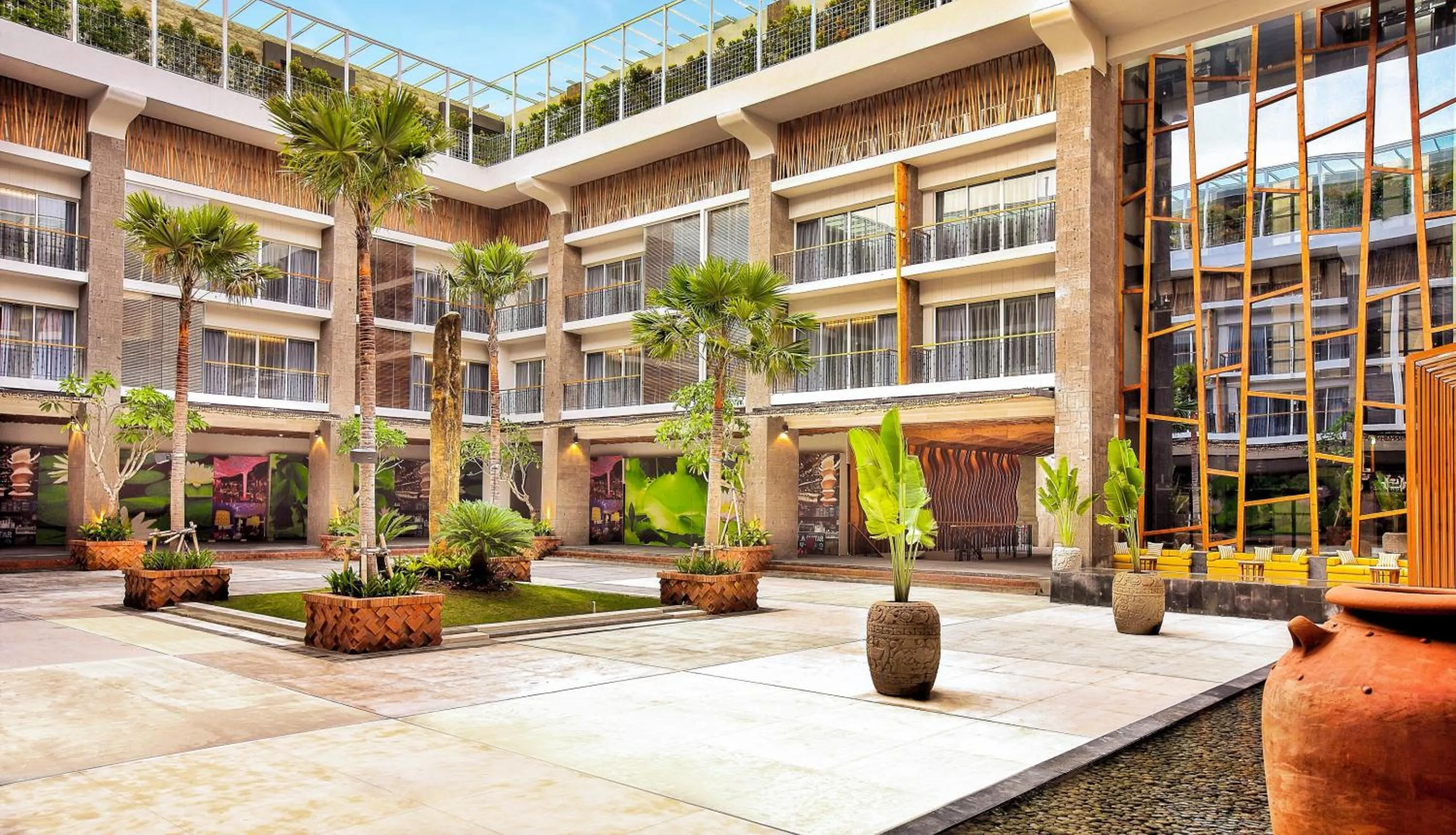 Inner courtyard view in TS SUITES Seminyak Bali