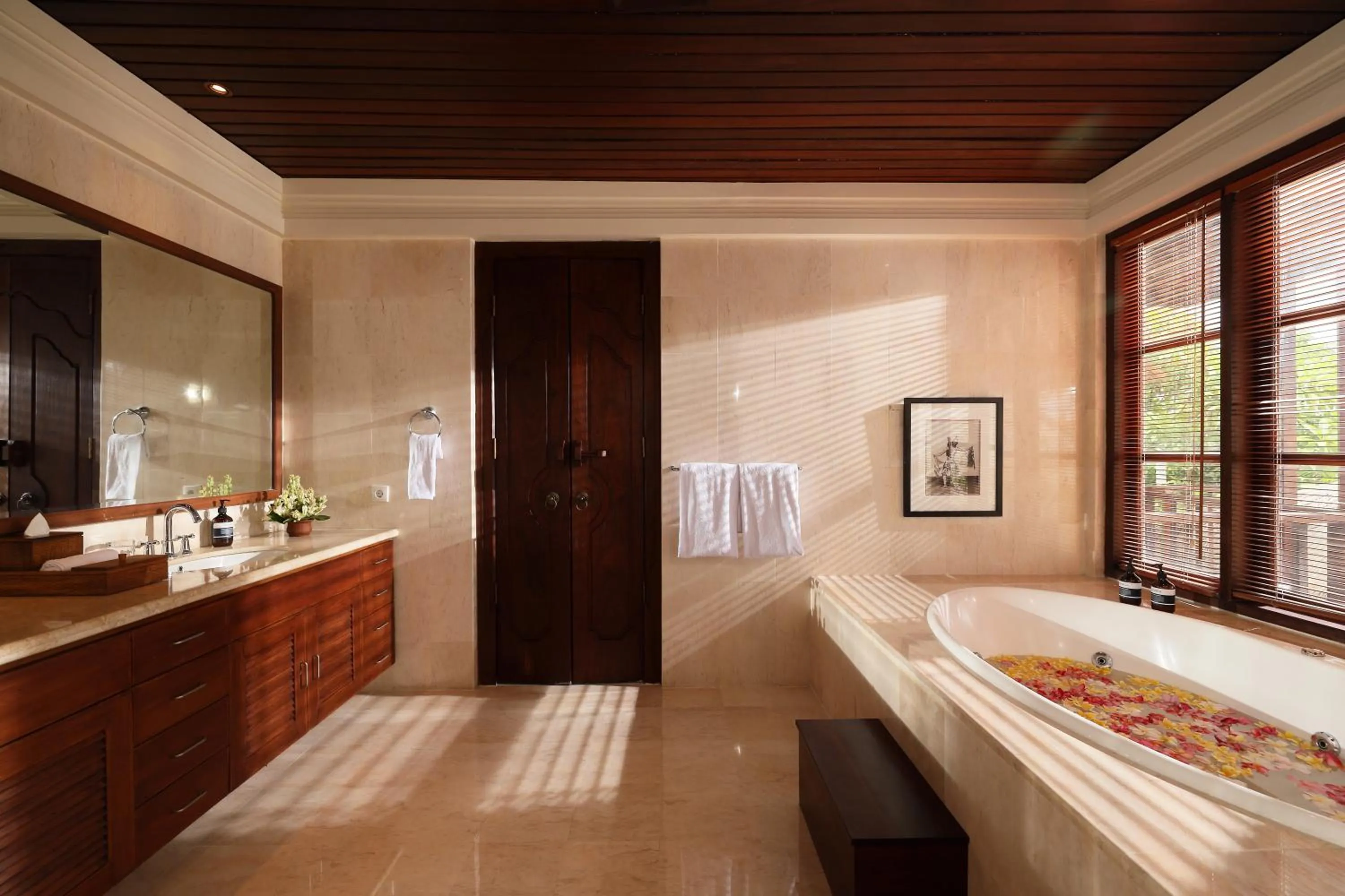 Bathroom, Bed in Jimbaran Beach Villas by Nakula