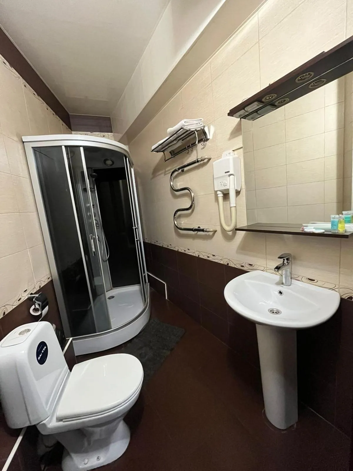 Bathroom in Akzhol Hotel Almaty