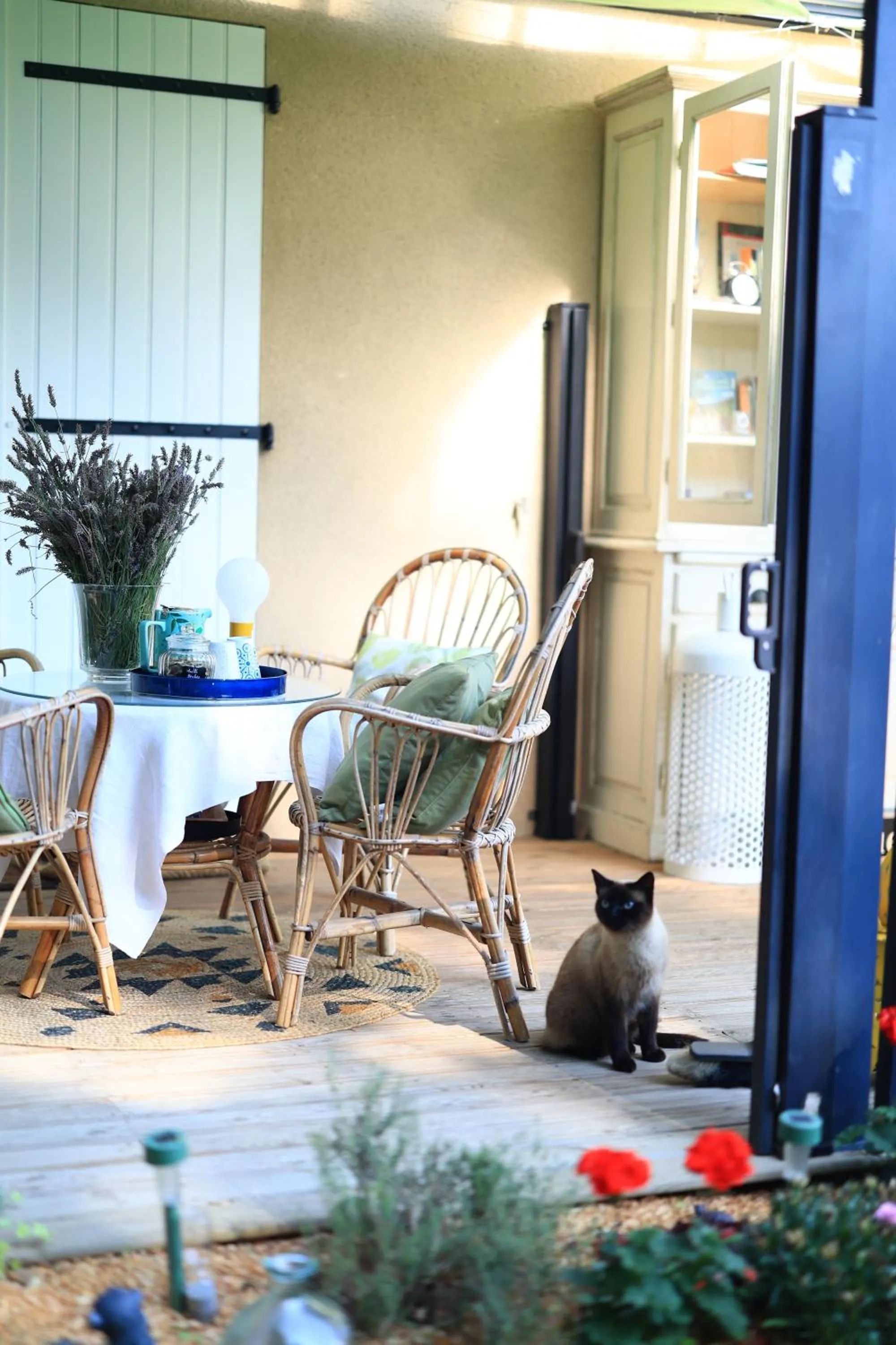 Balcony/Terrace in A l'Ecole Buissonnière, chambre d'hôtes en Sidobre
