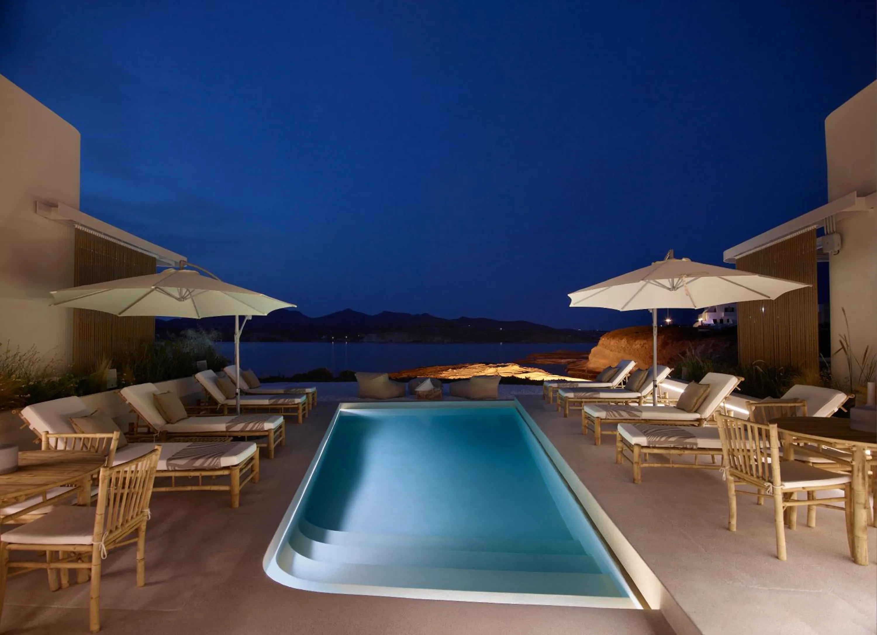 Pool view in White Pebble Suites