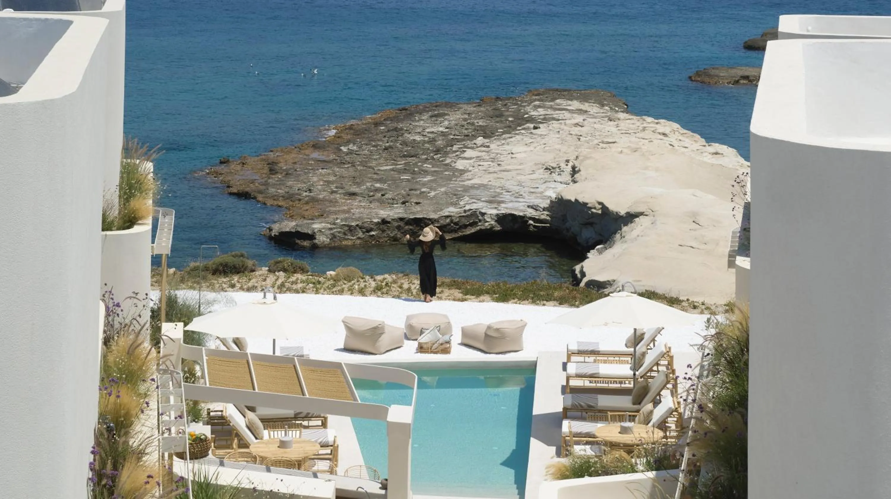 Pool view in White Pebble Suites