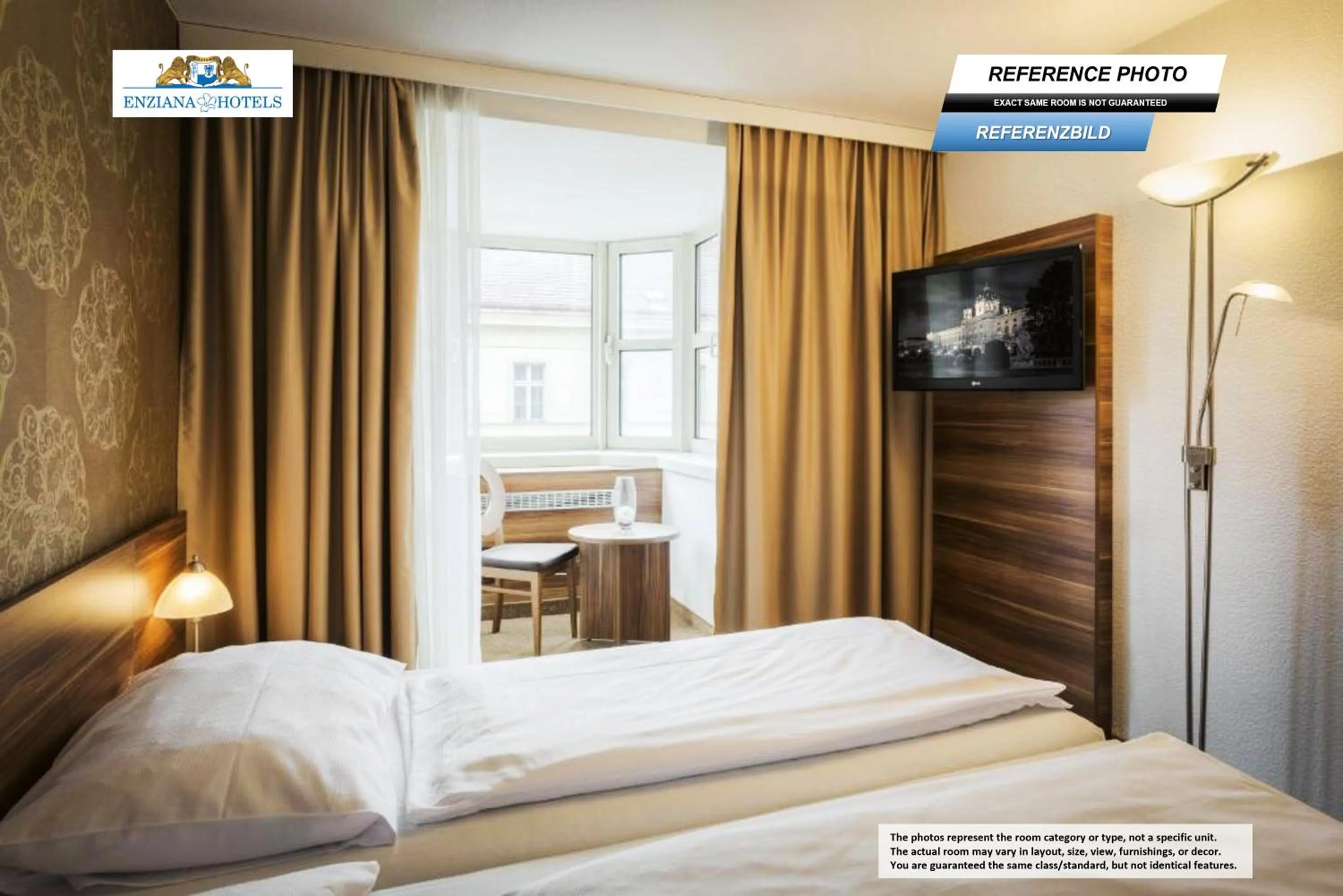 Bed in Hotel Enziana Wien