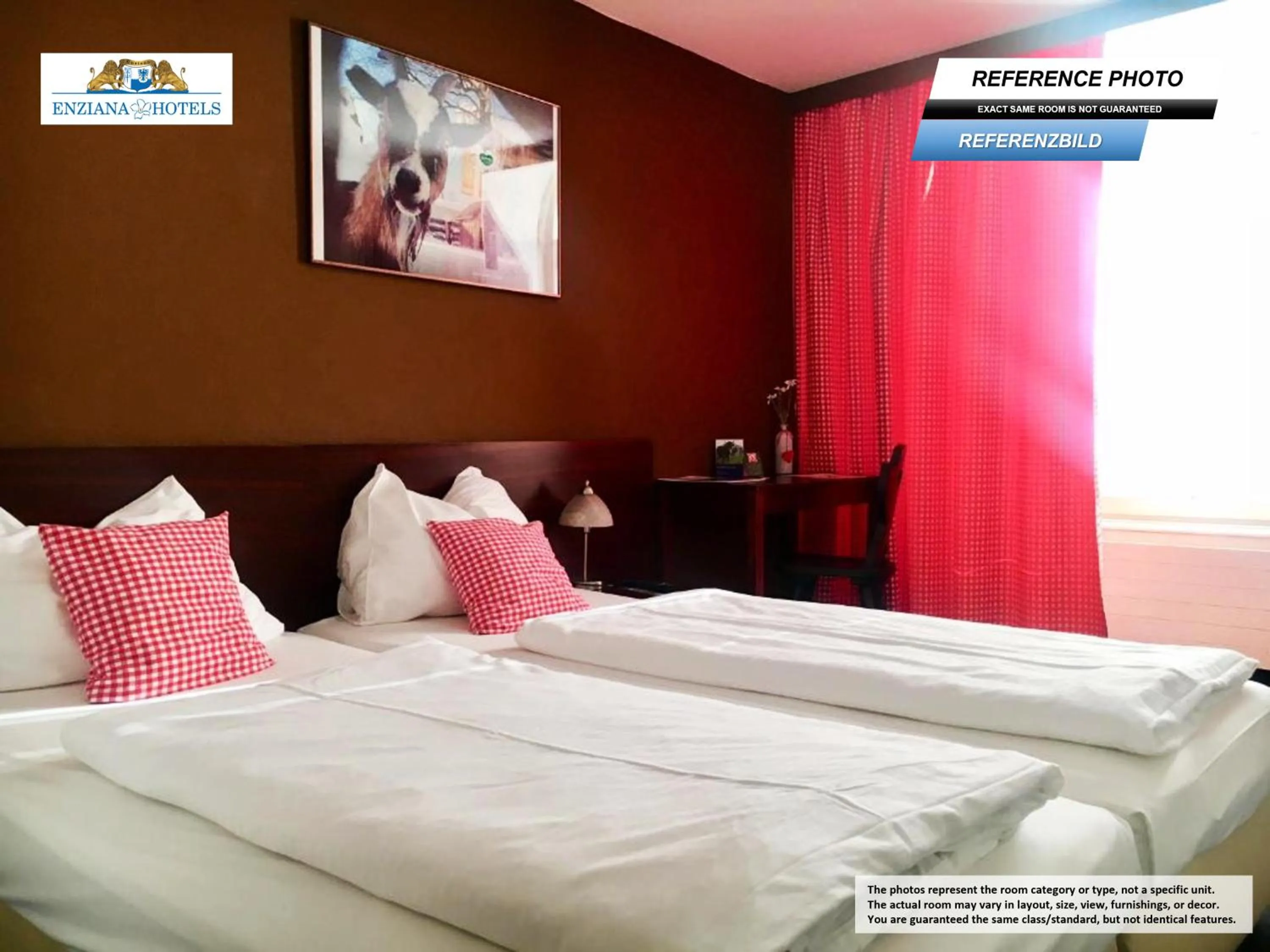 Bed in Hotel Enziana Wien