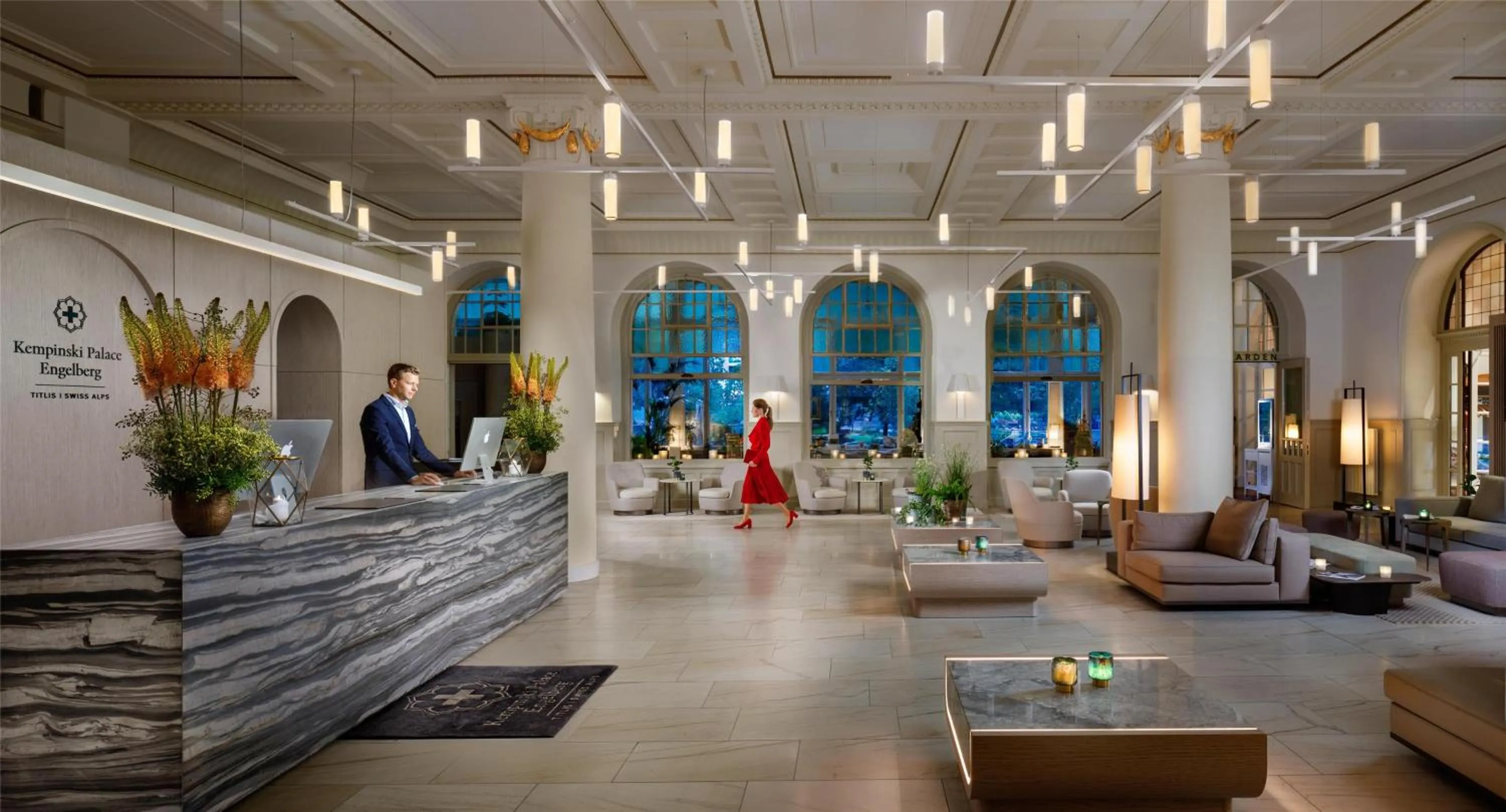 Lobby or reception in Kempinski Palace Engelberg