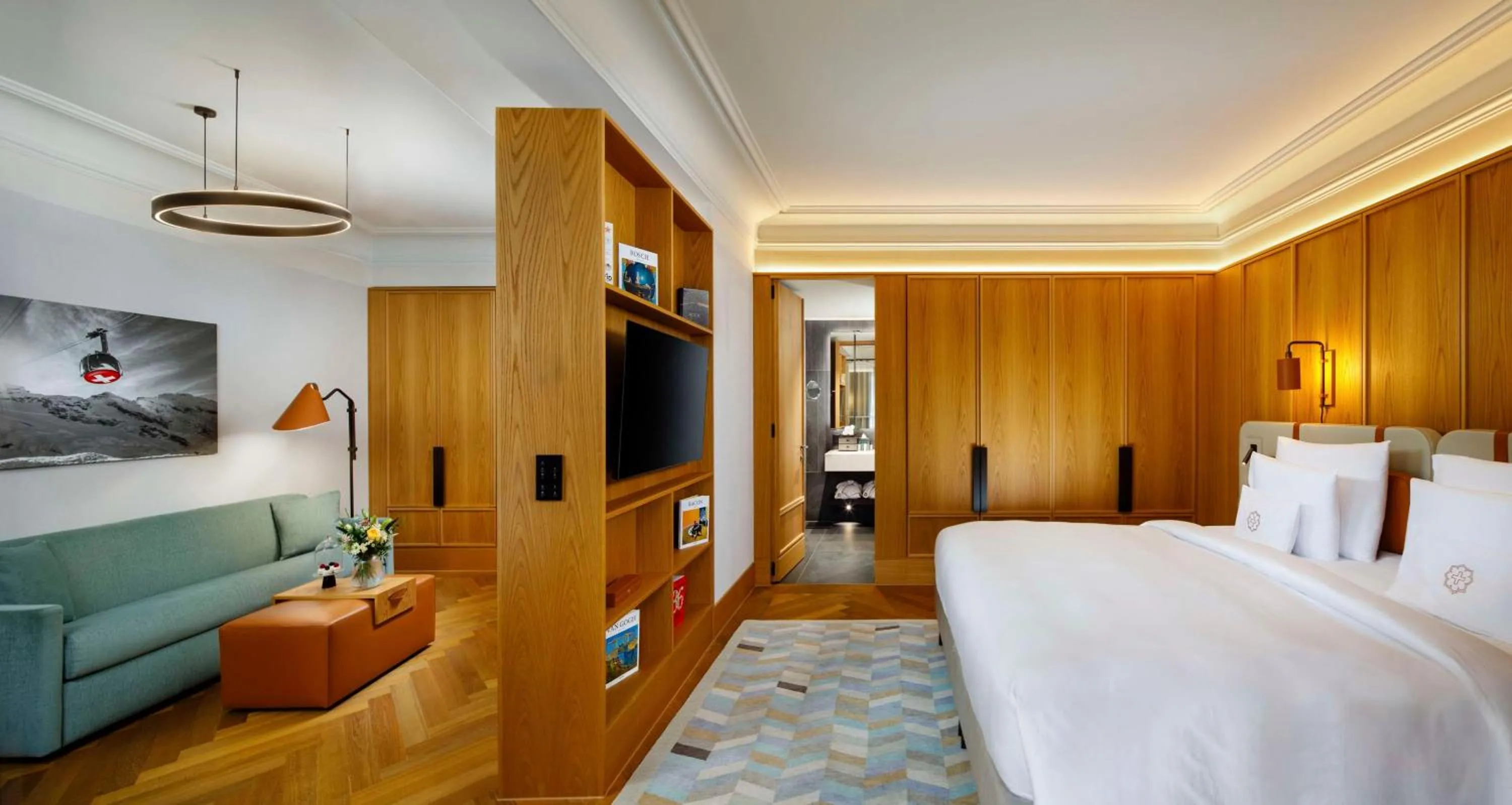 Bedroom, Bed in Kempinski Palace Engelberg