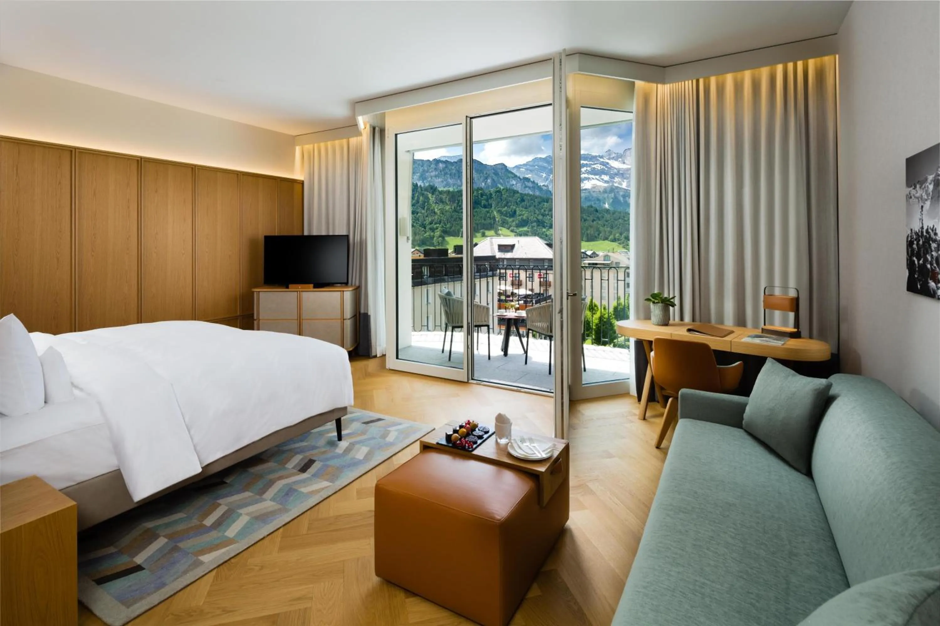 Bedroom, Bed in Kempinski Palace Engelberg