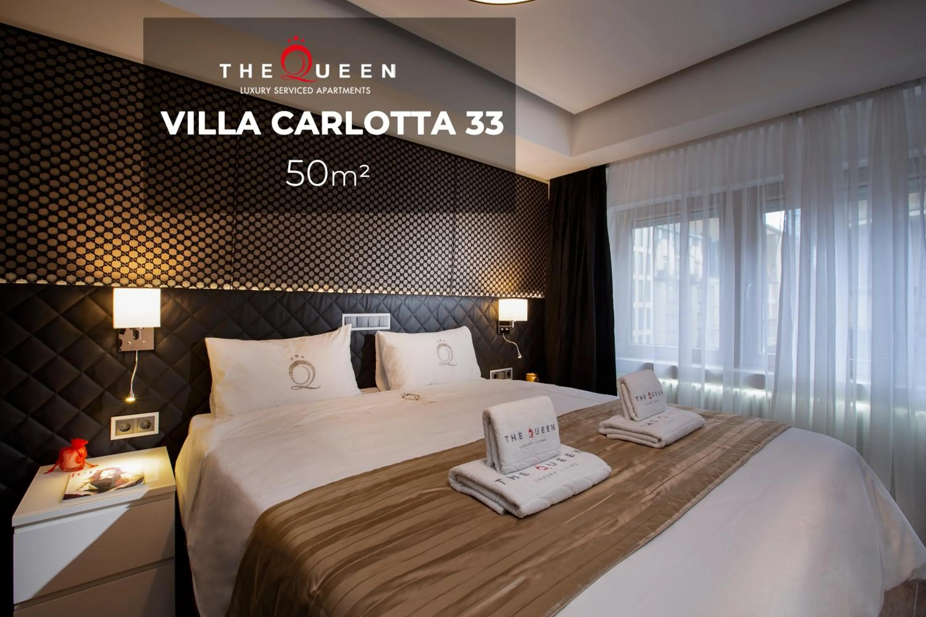 Property logo or sign, Bed in The Queen Luxury Apartments - Villa Carlotta