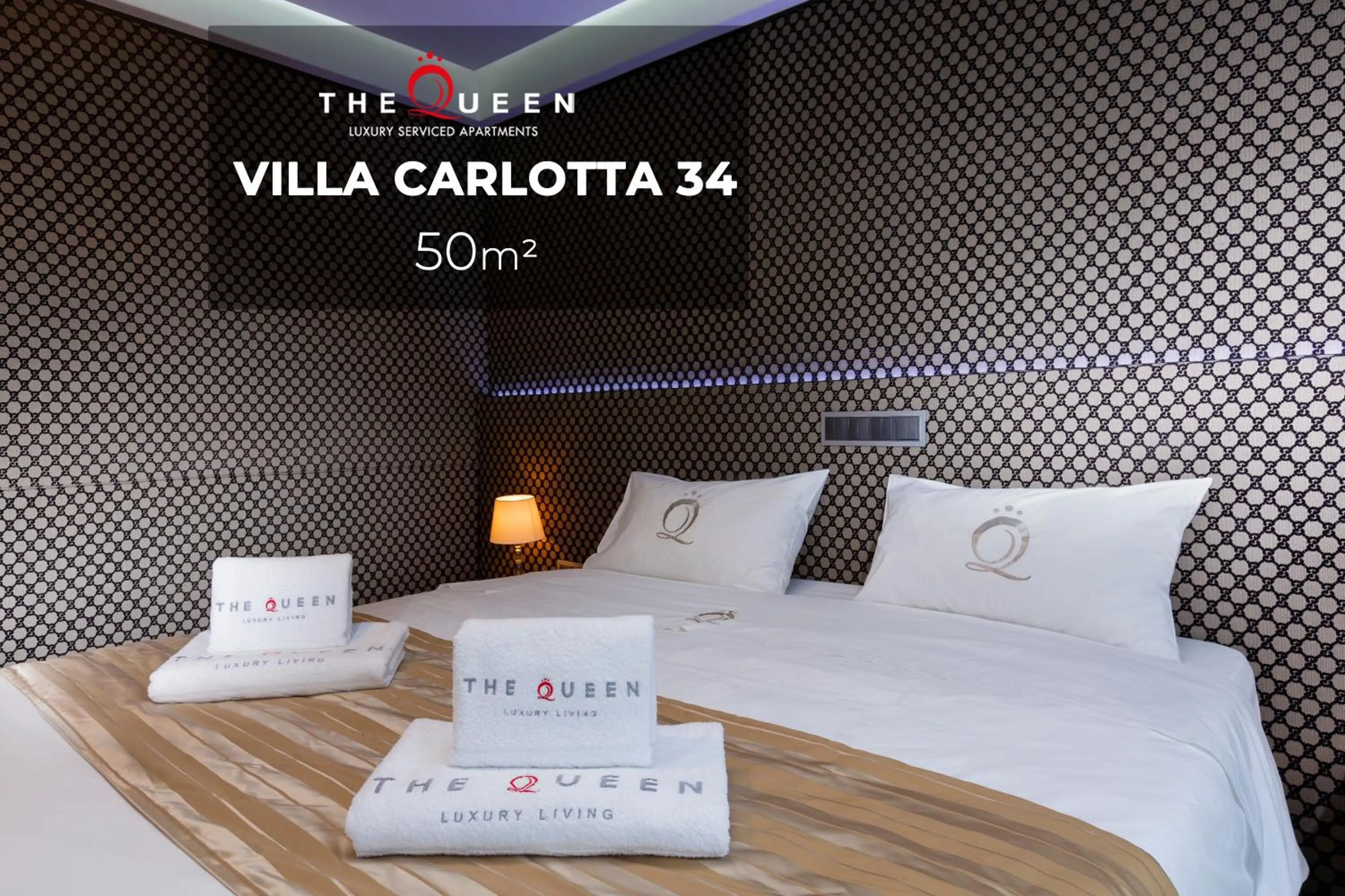 Property logo or sign, Bed in The Queen Luxury Apartments - Villa Carlotta
