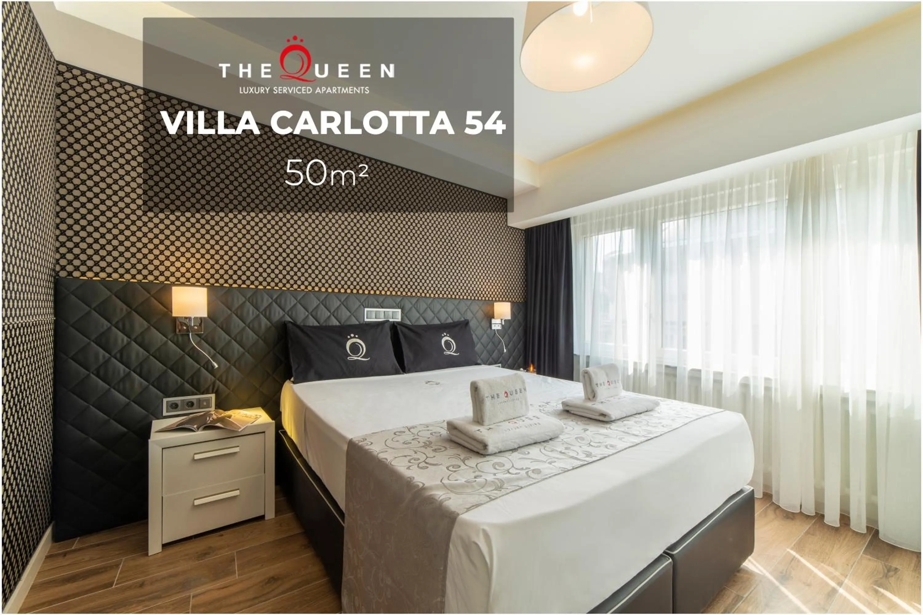 Property logo or sign, Bed in The Queen Luxury Apartments - Villa Carlotta