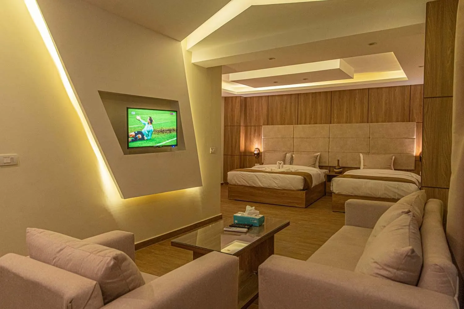 Bed in Nine Pyramids View Hotel