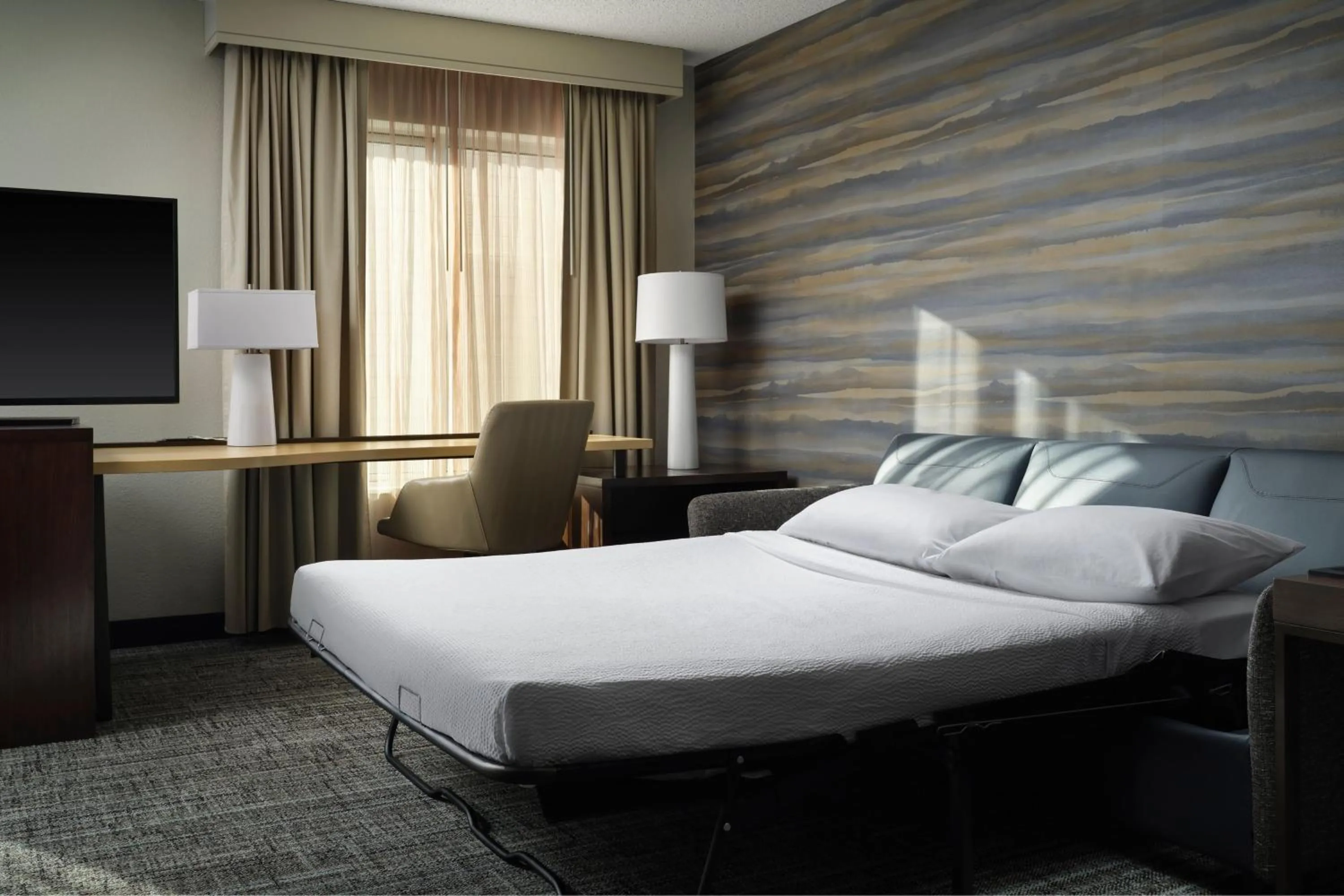 Bedroom, Bed in Residence Inn by Marriott Grand Rapids Airport