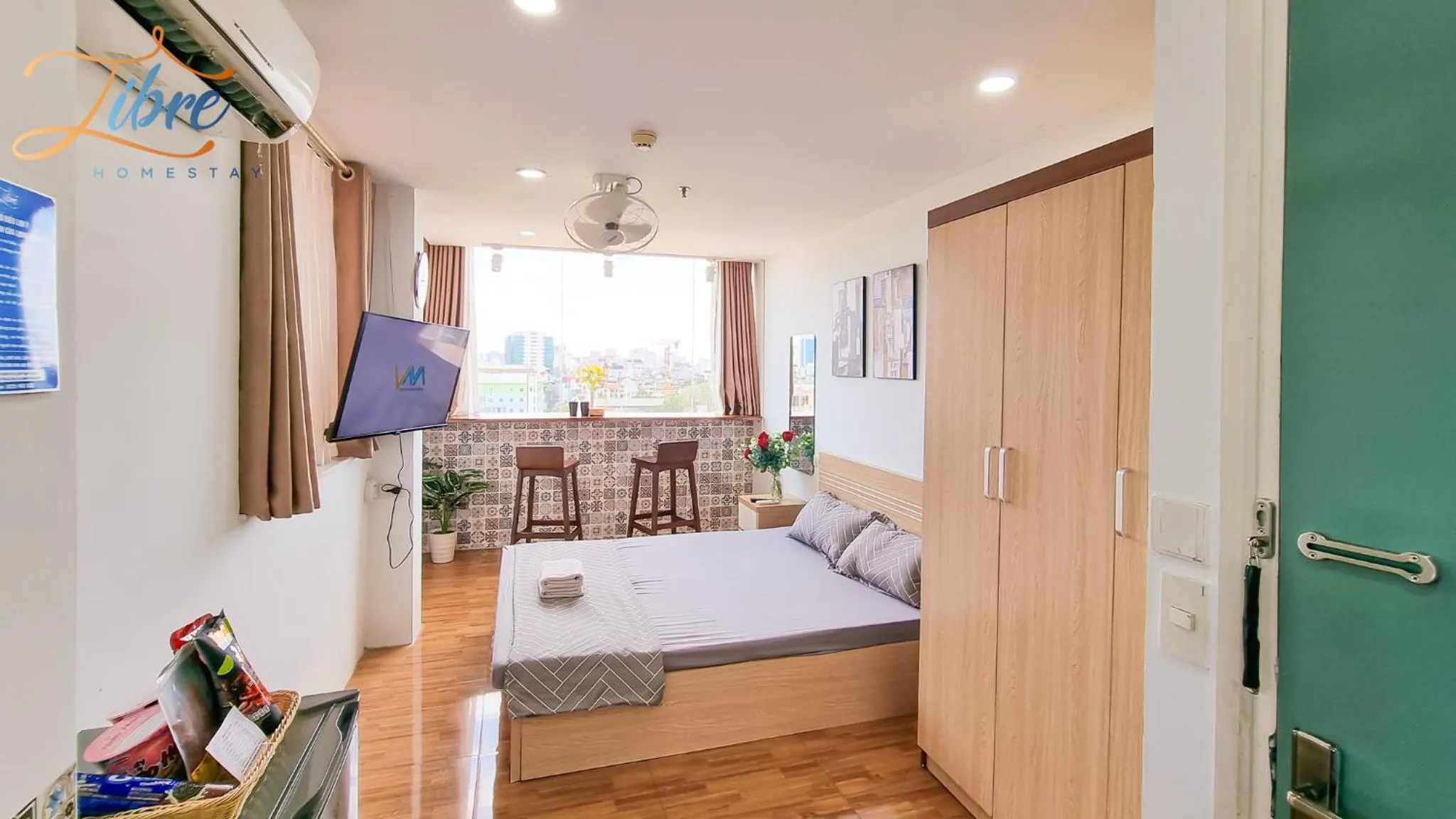 TV and multimedia, Bed in Libré Homestay