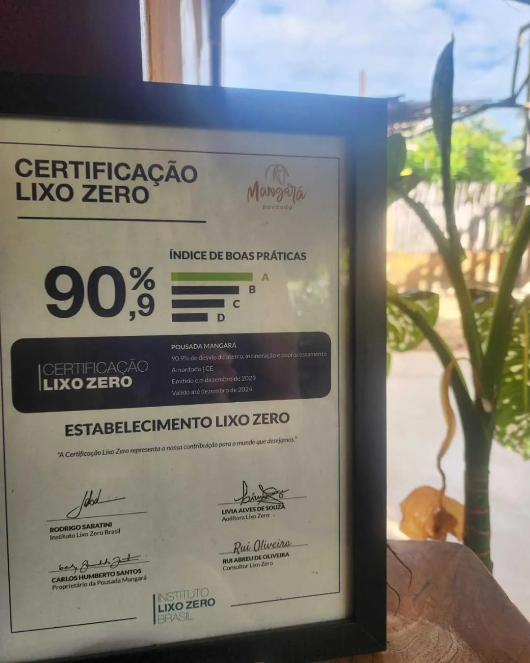 Certificate/Award in Mangará Pousada