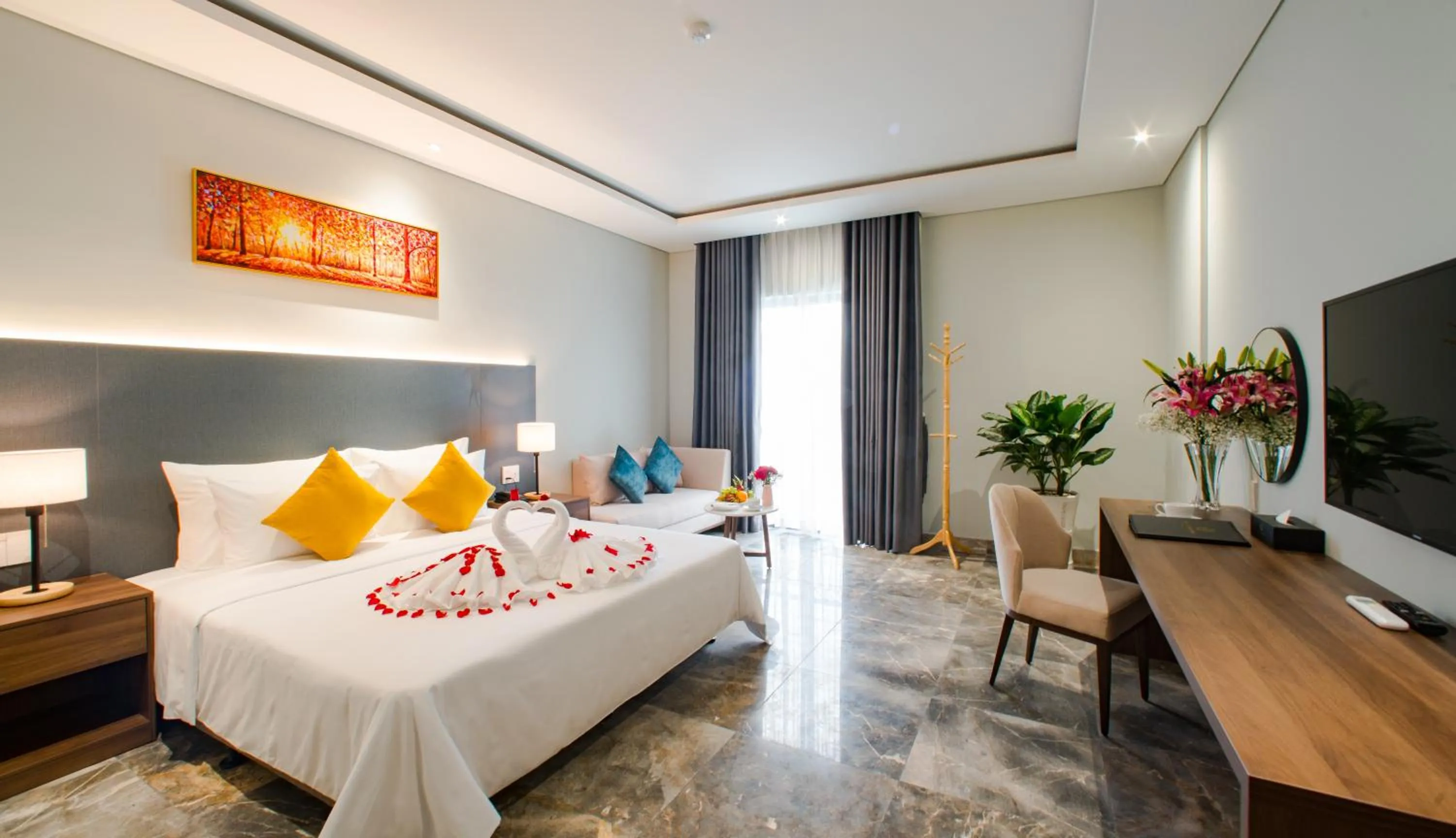 Photo of the whole room, Bed in PHU THANG GRAND HOTEL