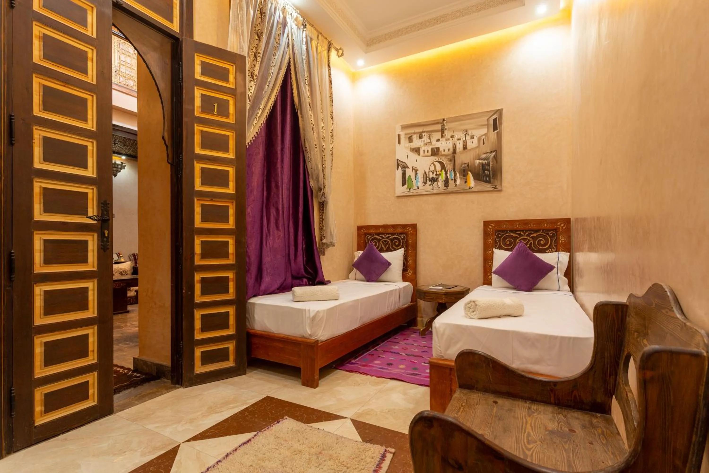 Bed in Riad Alice Terrace & Spa
