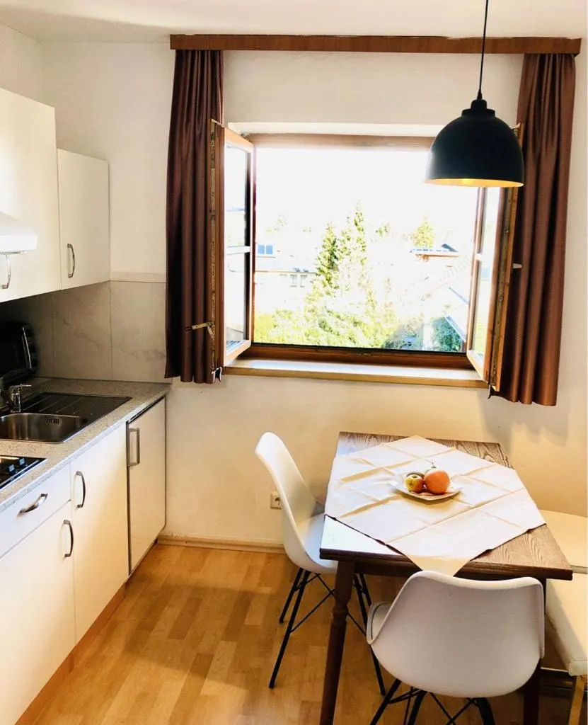 Kitchen or kitchenette in Hotel Sonnenhof - bed & breakfast & appartements