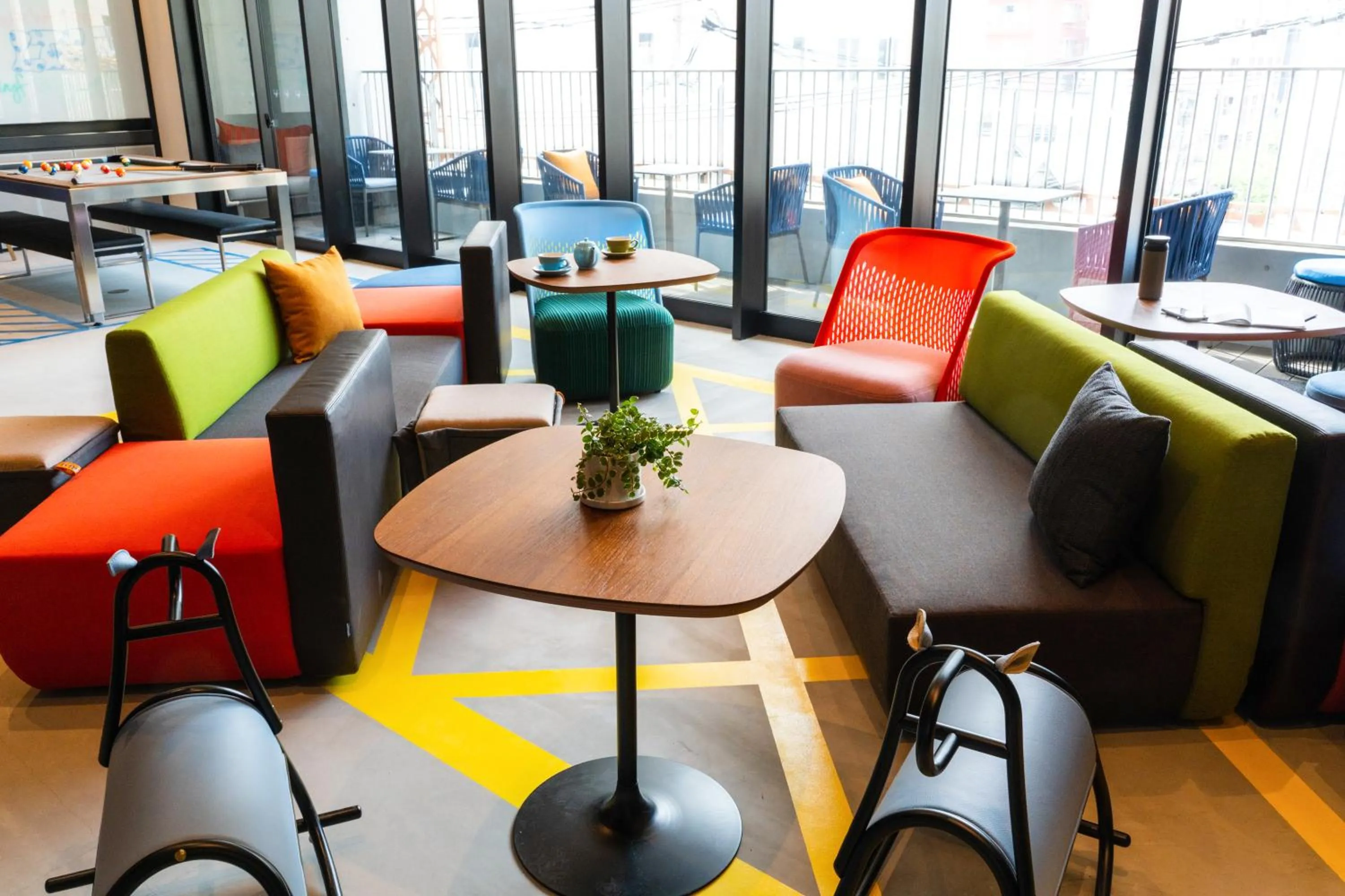 Communal lounge/ TV room in lyf Tenjin Fukuoka