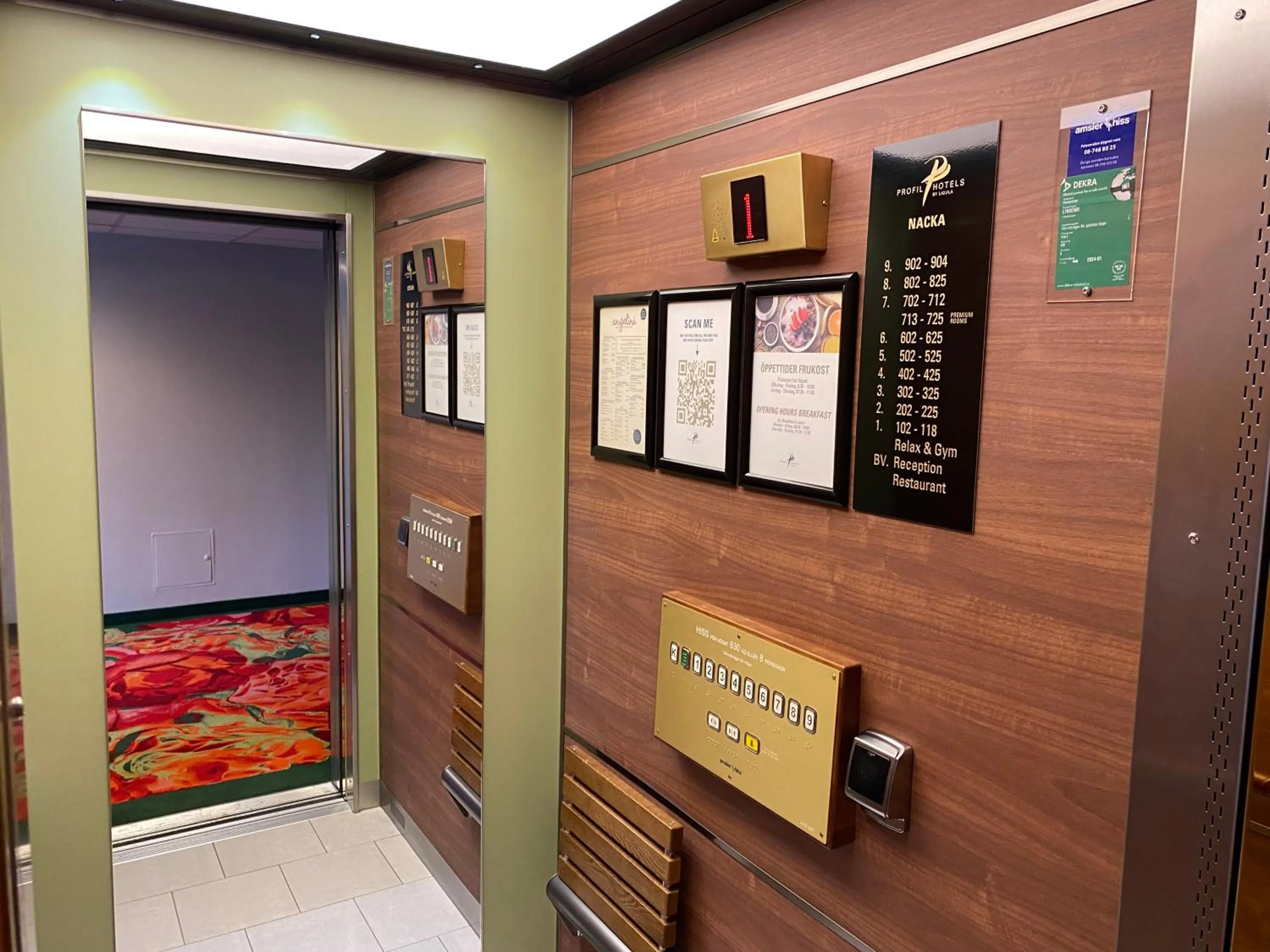 elevator in ProfilHotels Nacka