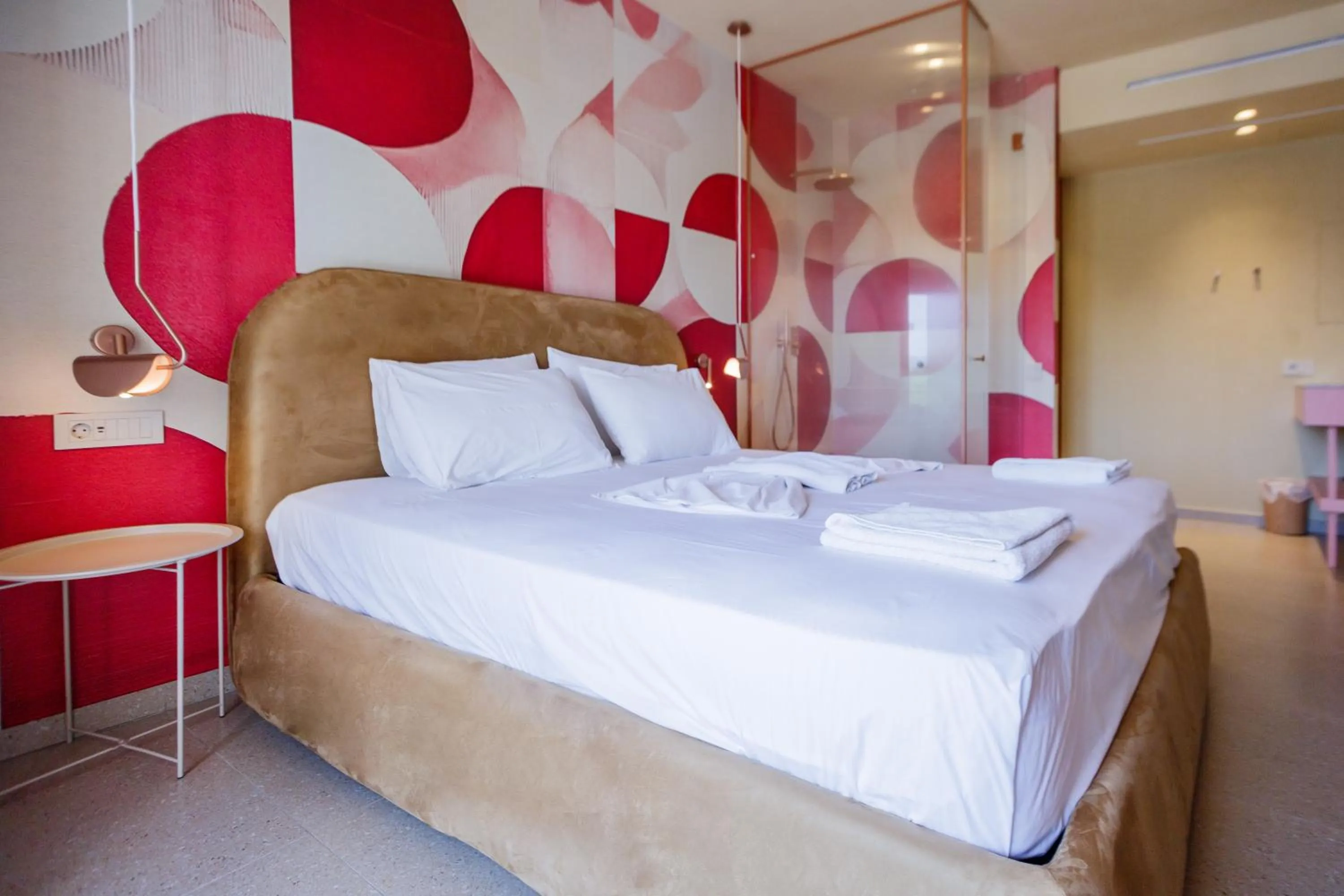 Shower, Bed in Rose Club Apartments