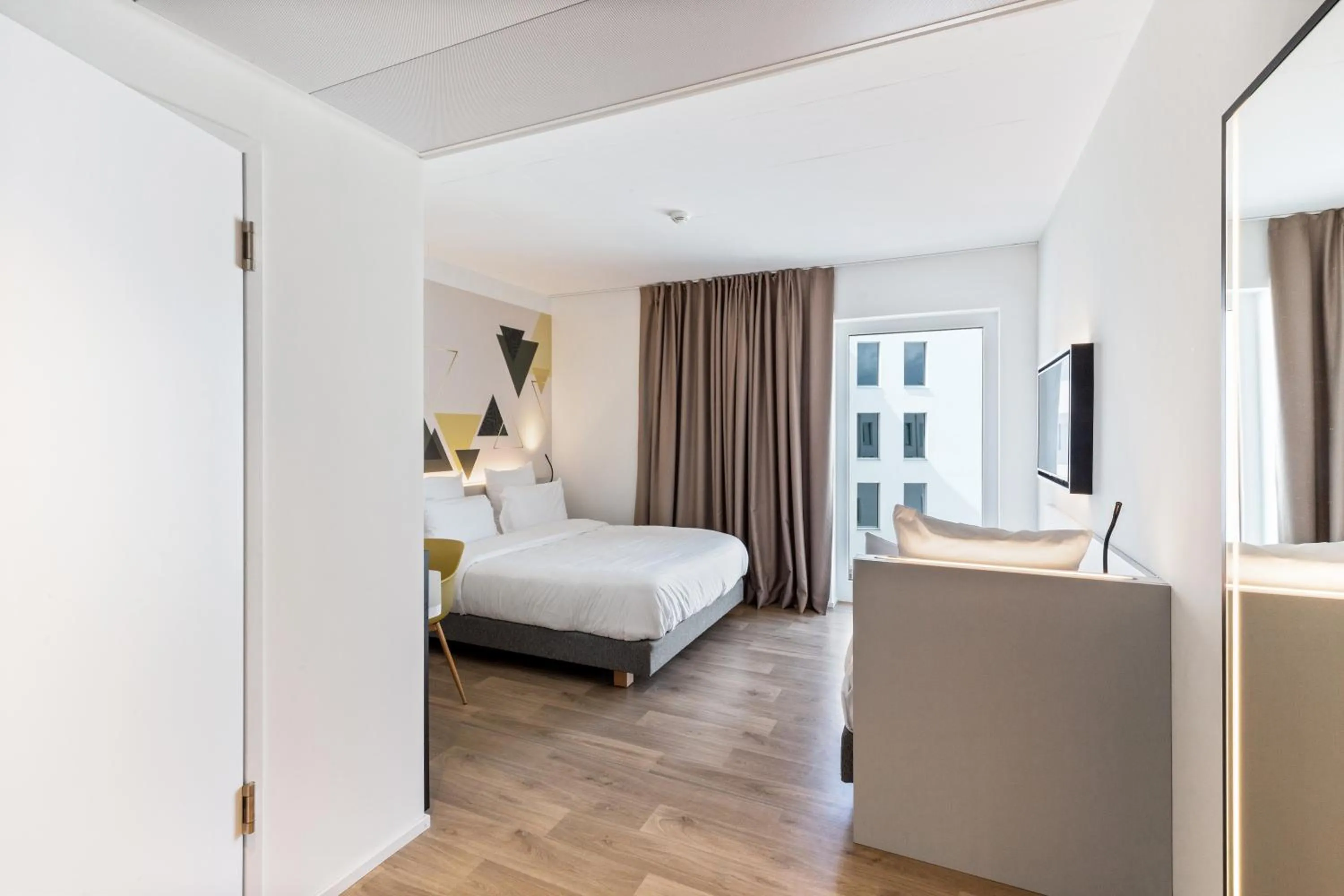 Photo of the whole room, Bed in B&B HOTEL Oftringen