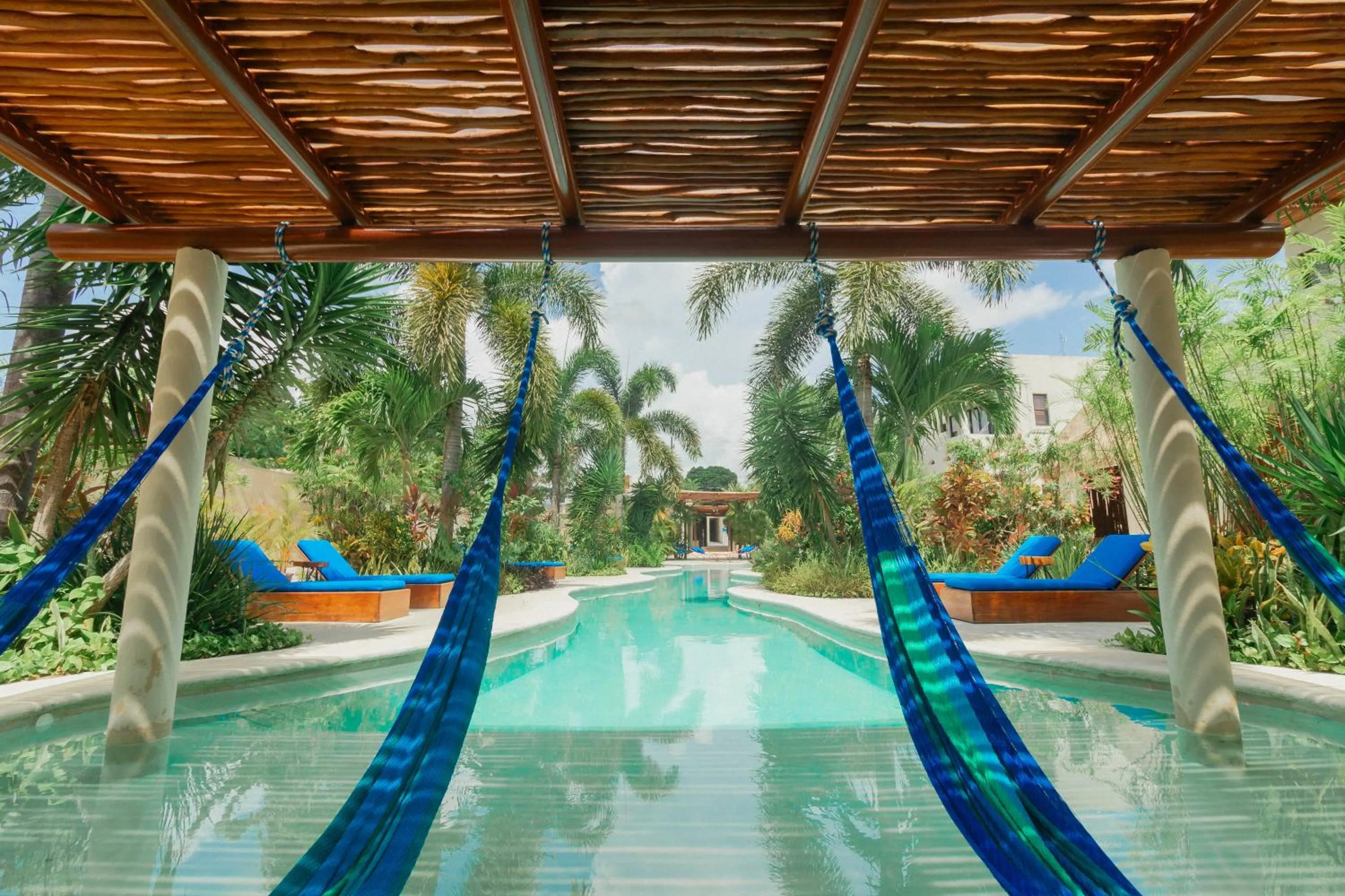 Pool view in Blue Palm Bacalar