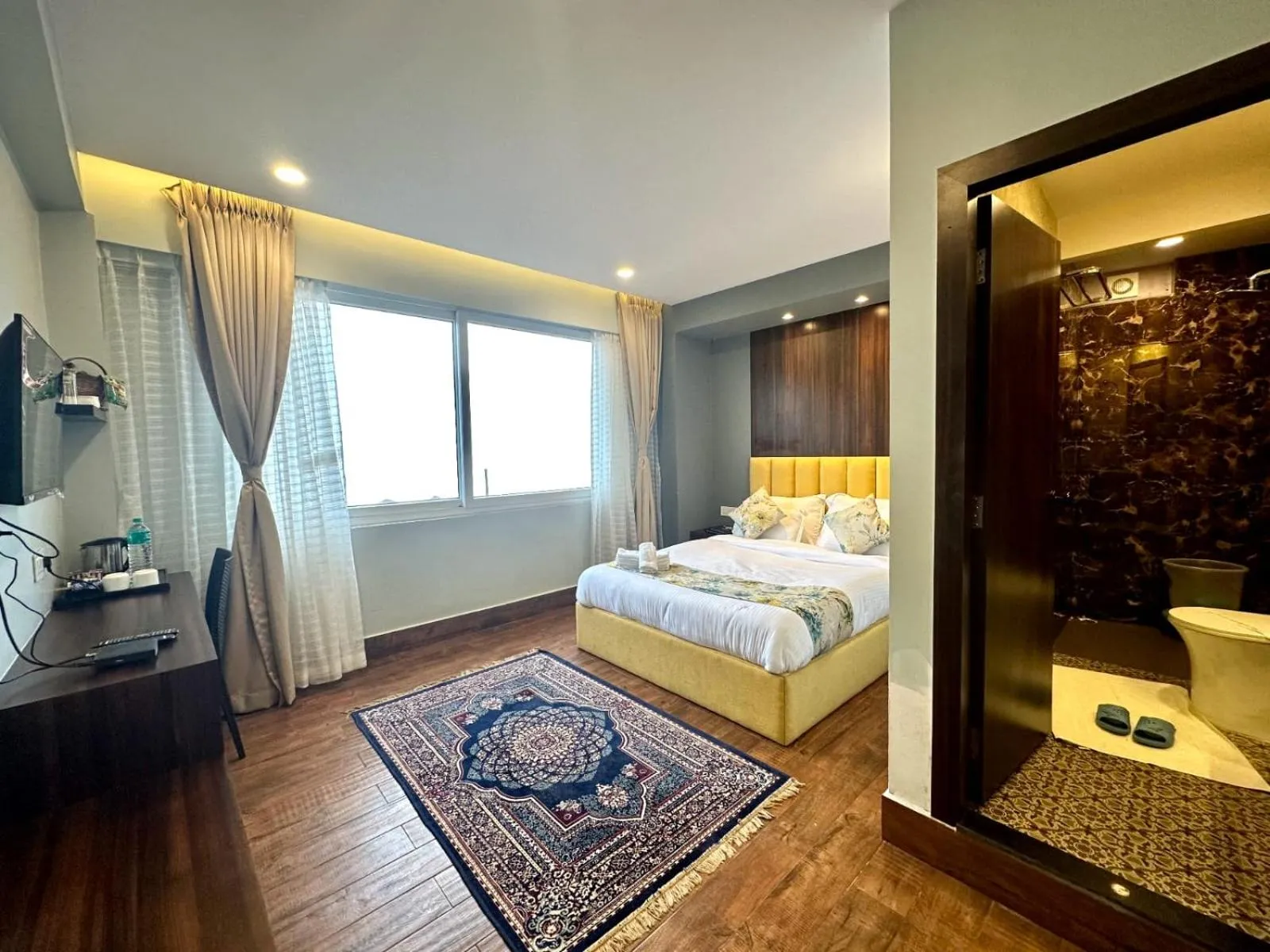 Bathroom, Bed in Olive By Tej Hotel And Resorts