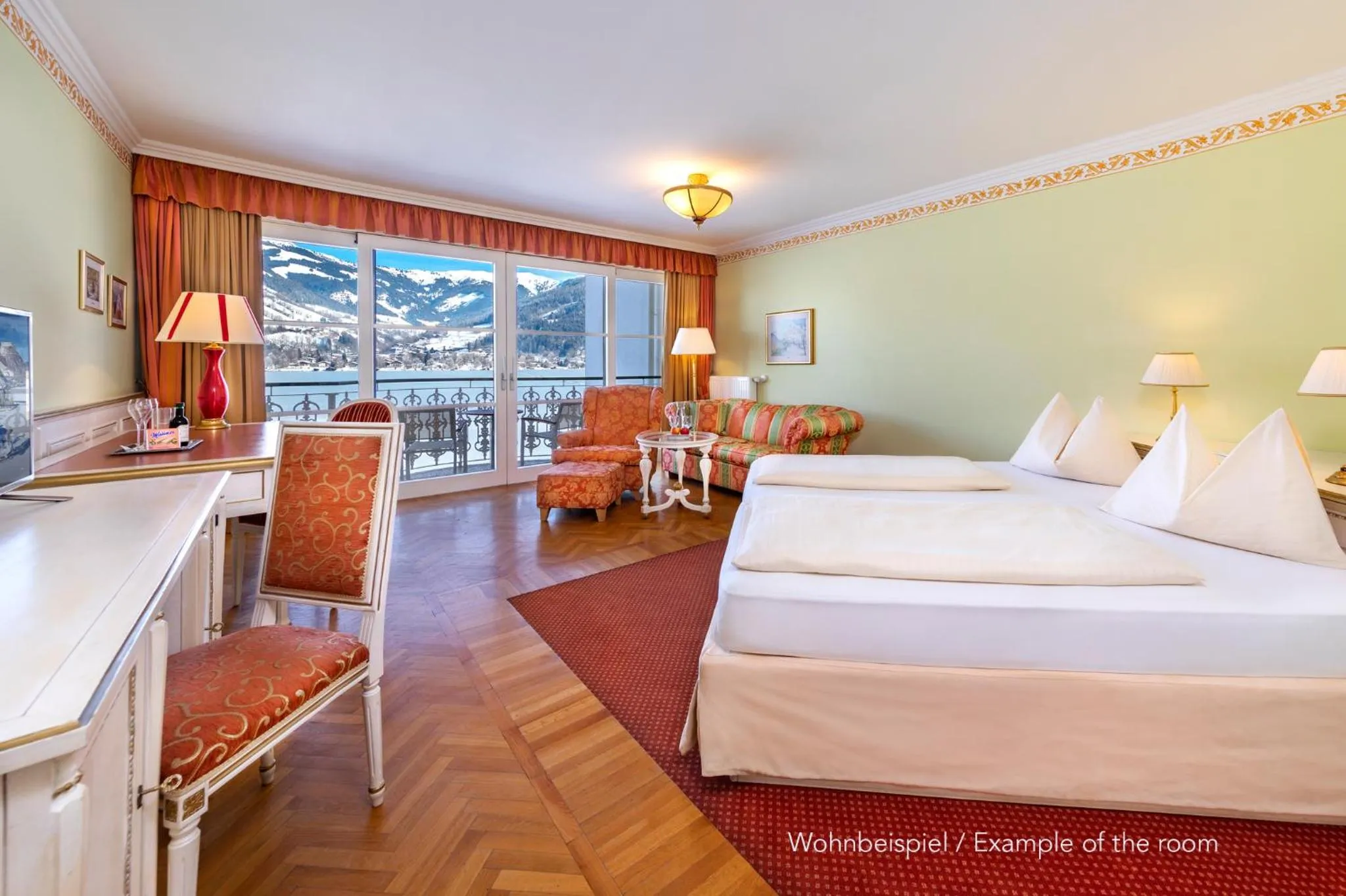 View (from property/room), Bed in Grand Hotel Zell am See