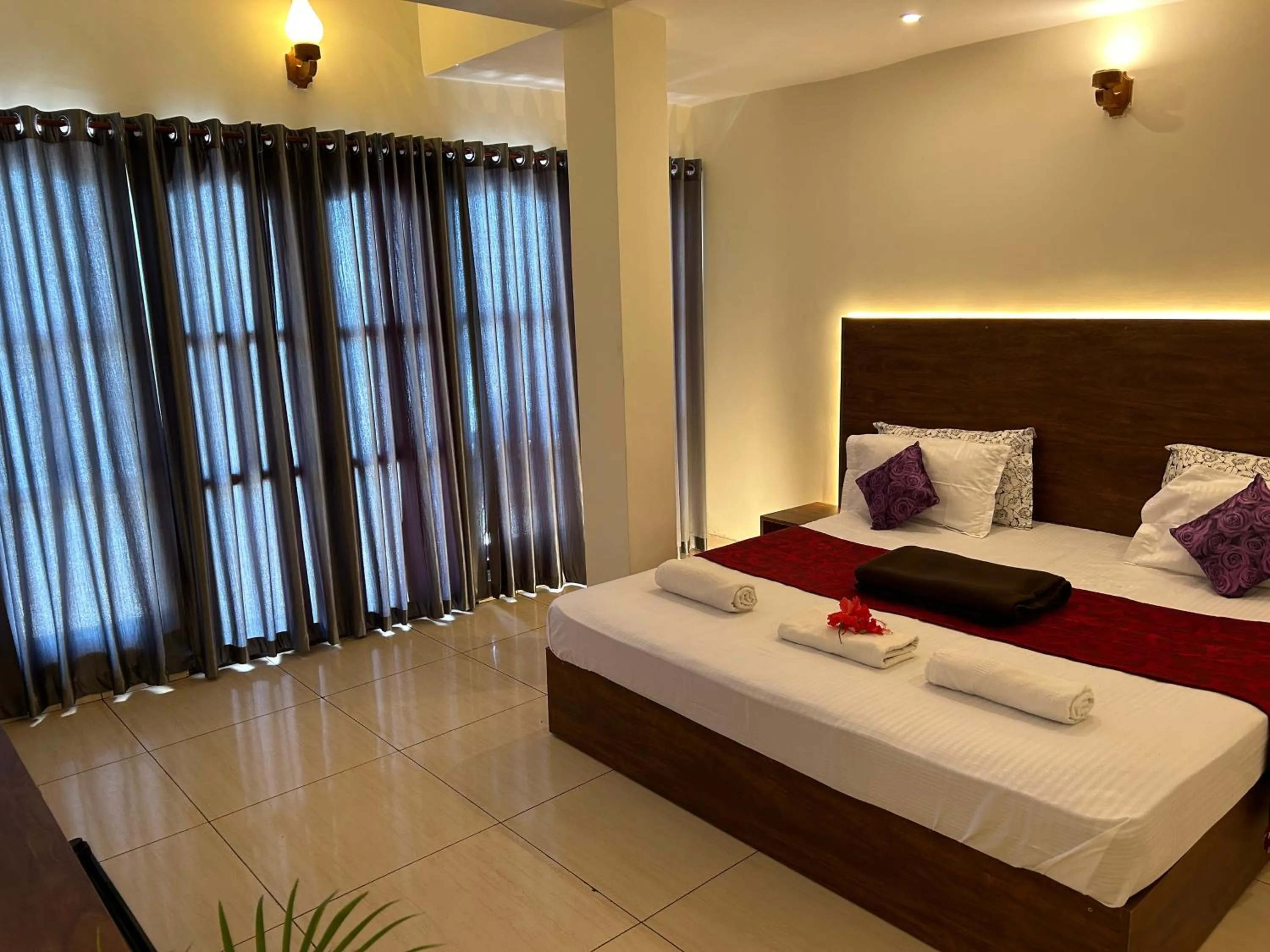 Bed in The Ocean Park Beach Resort