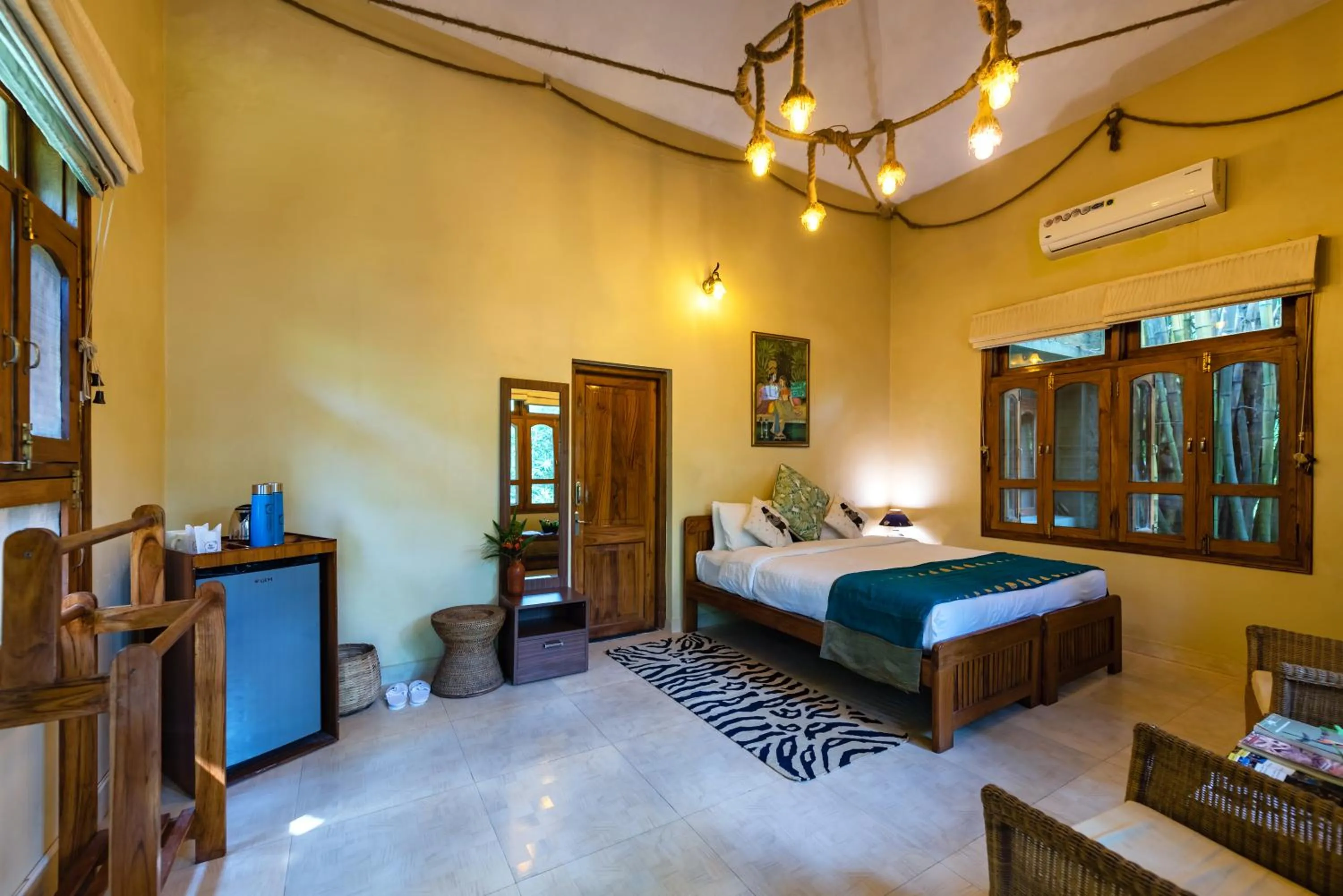 Bed in Pench Jungle Camp