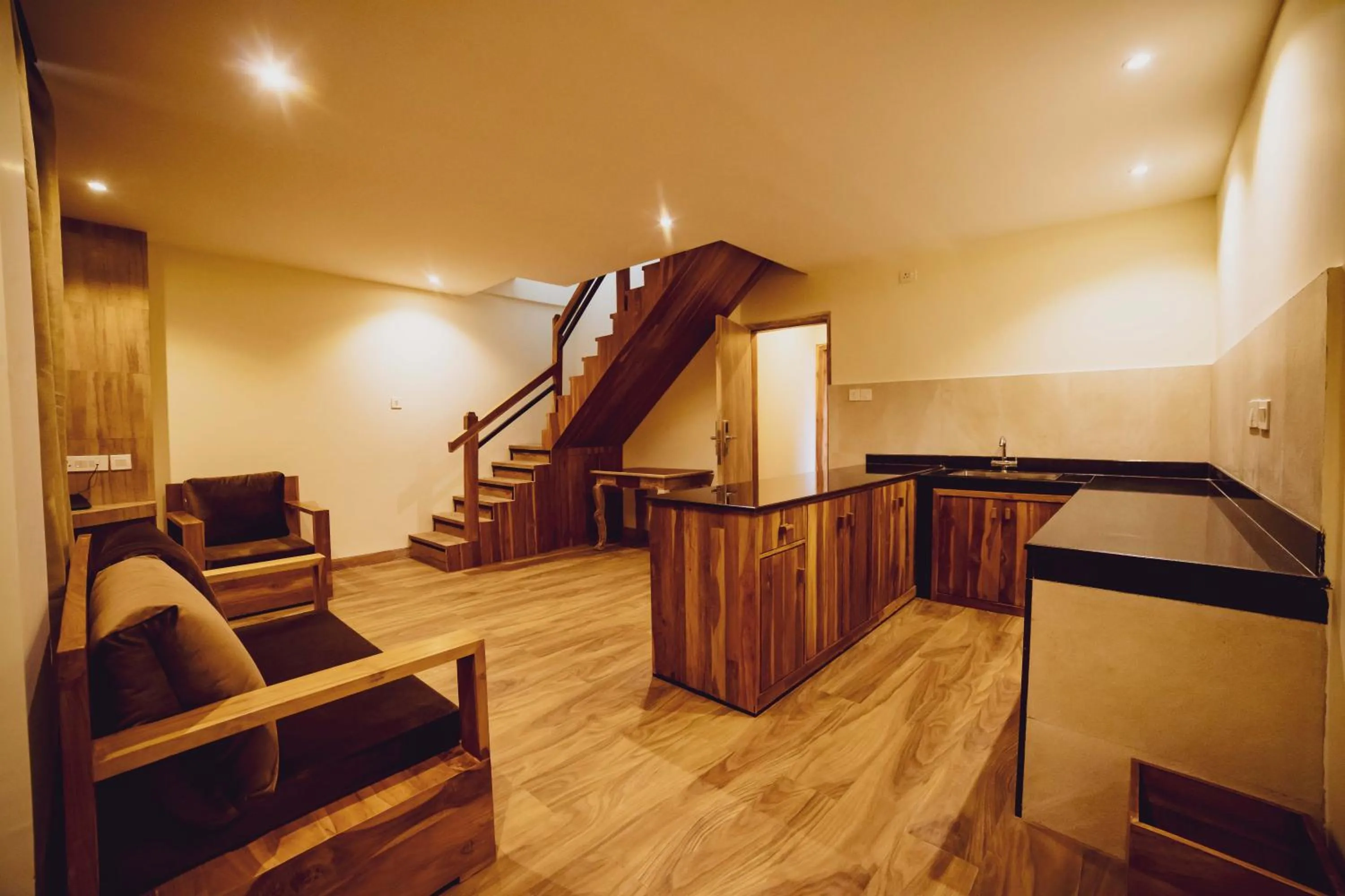 Living room in Aabas Pokhara by Barahi Hospitality