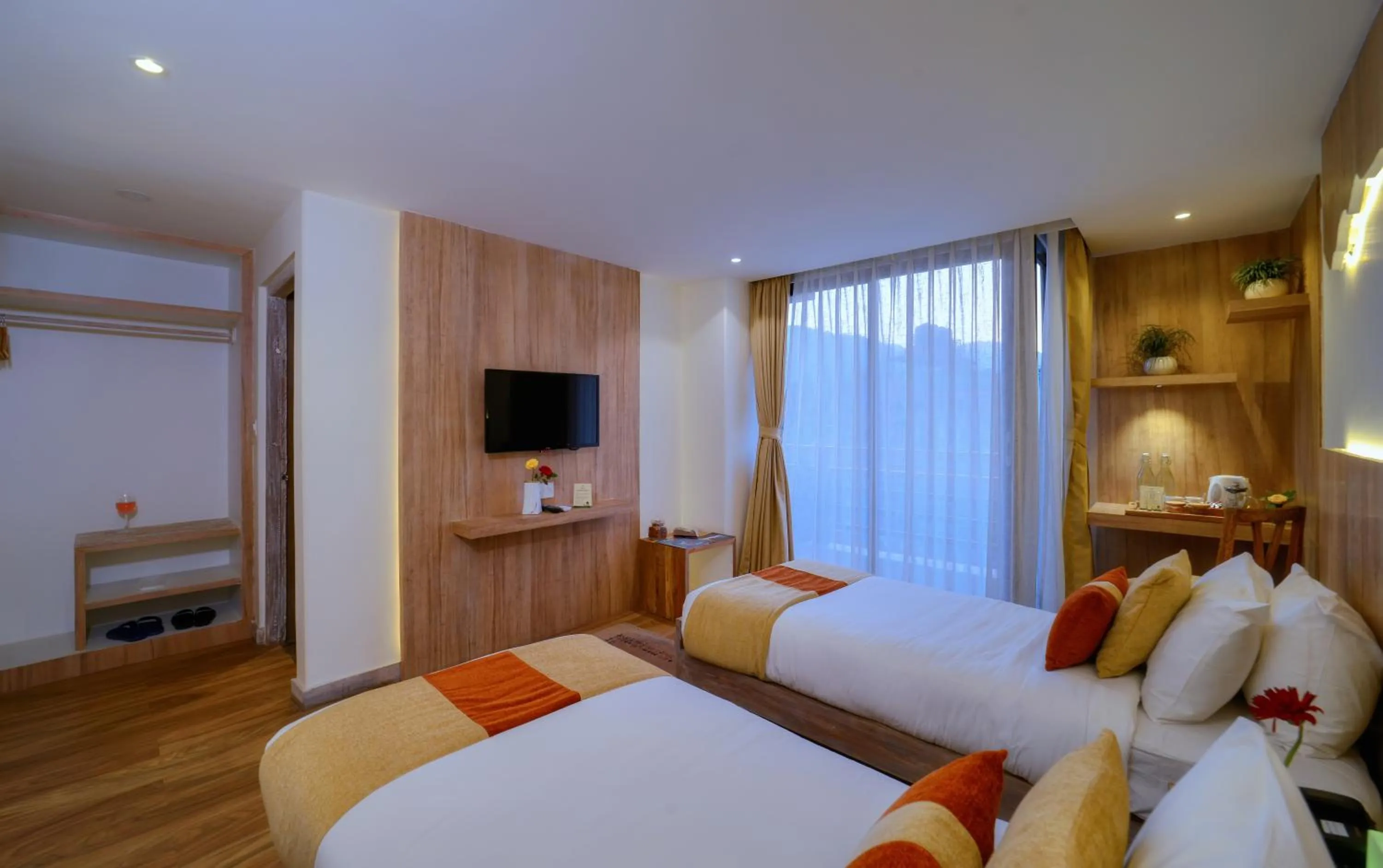 Photo of the whole room, Bed in Aabas Pokhara by Barahi Hospitality