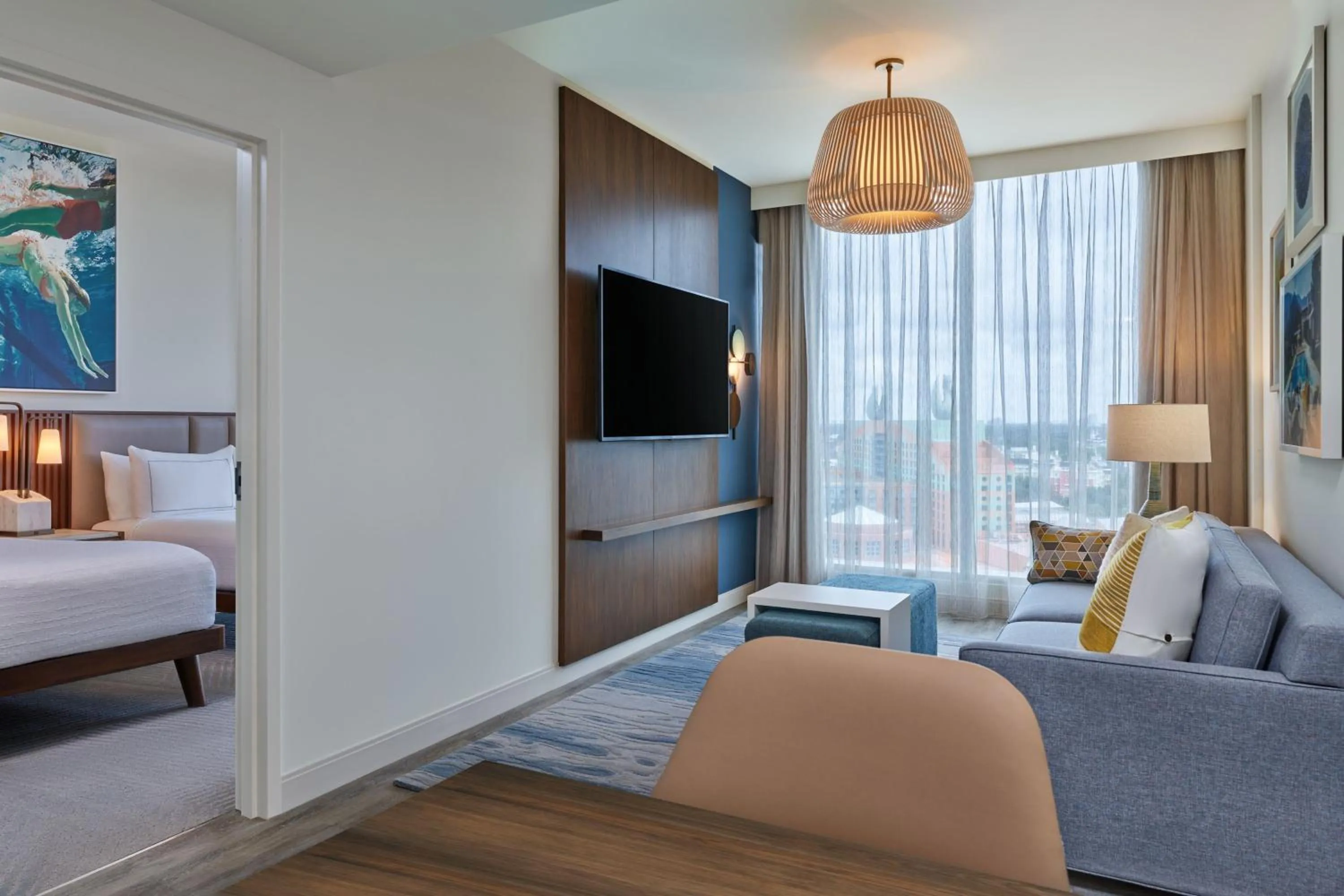 Photo of the whole room, Bed in Walt Disney World Swan Reserve