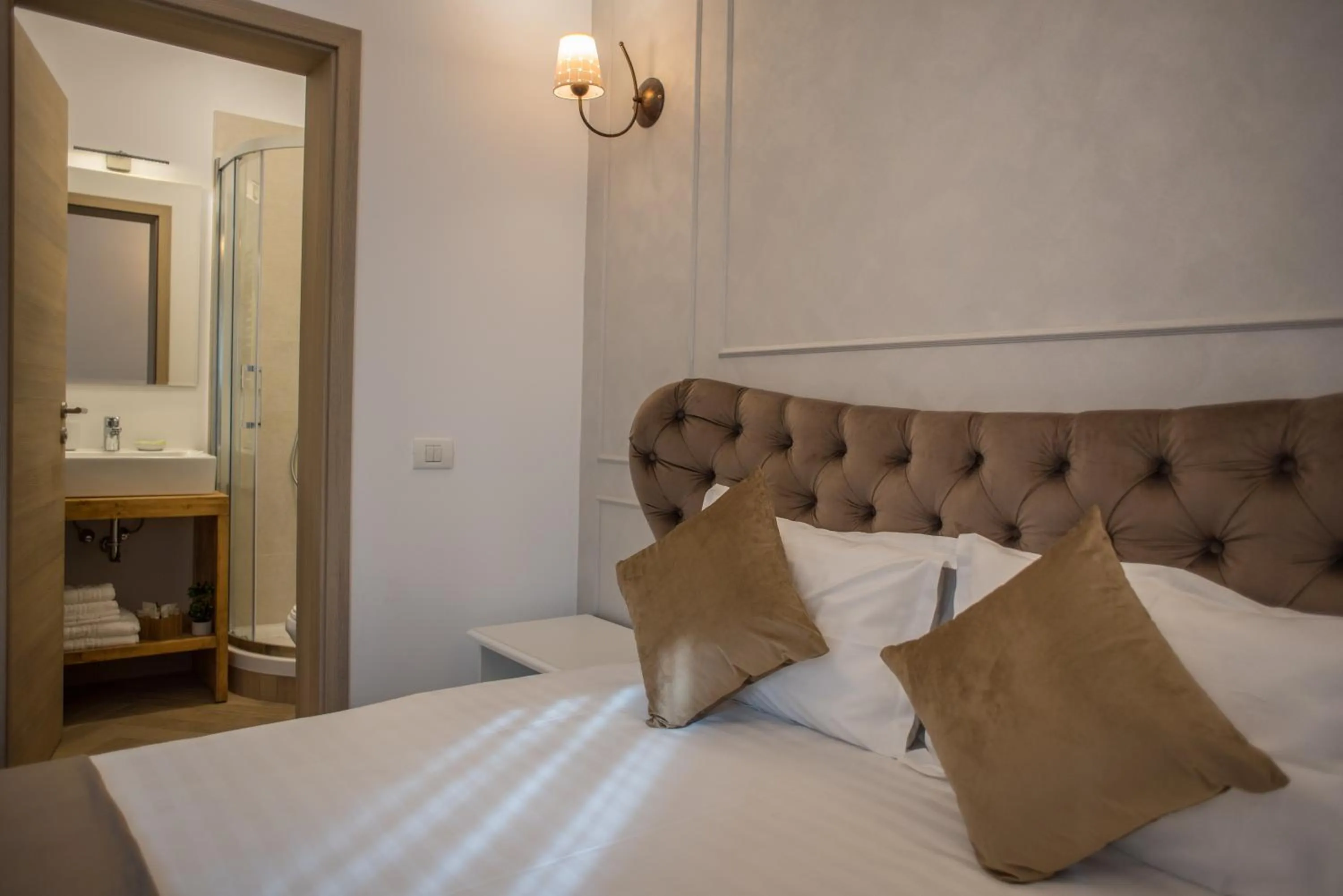 Shower, Bed in Boga Rooms