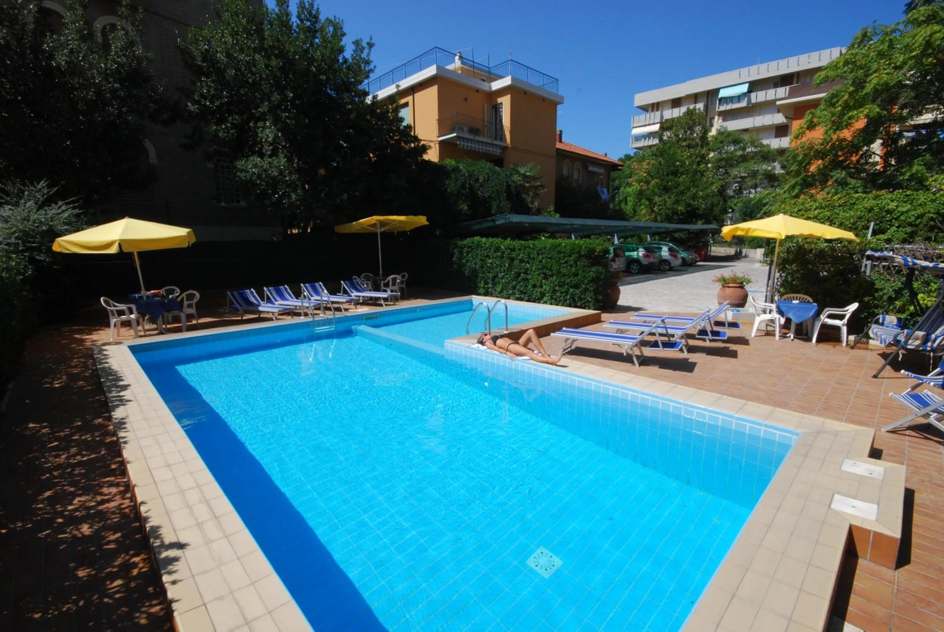 Pool view in Hotel Caravelle
