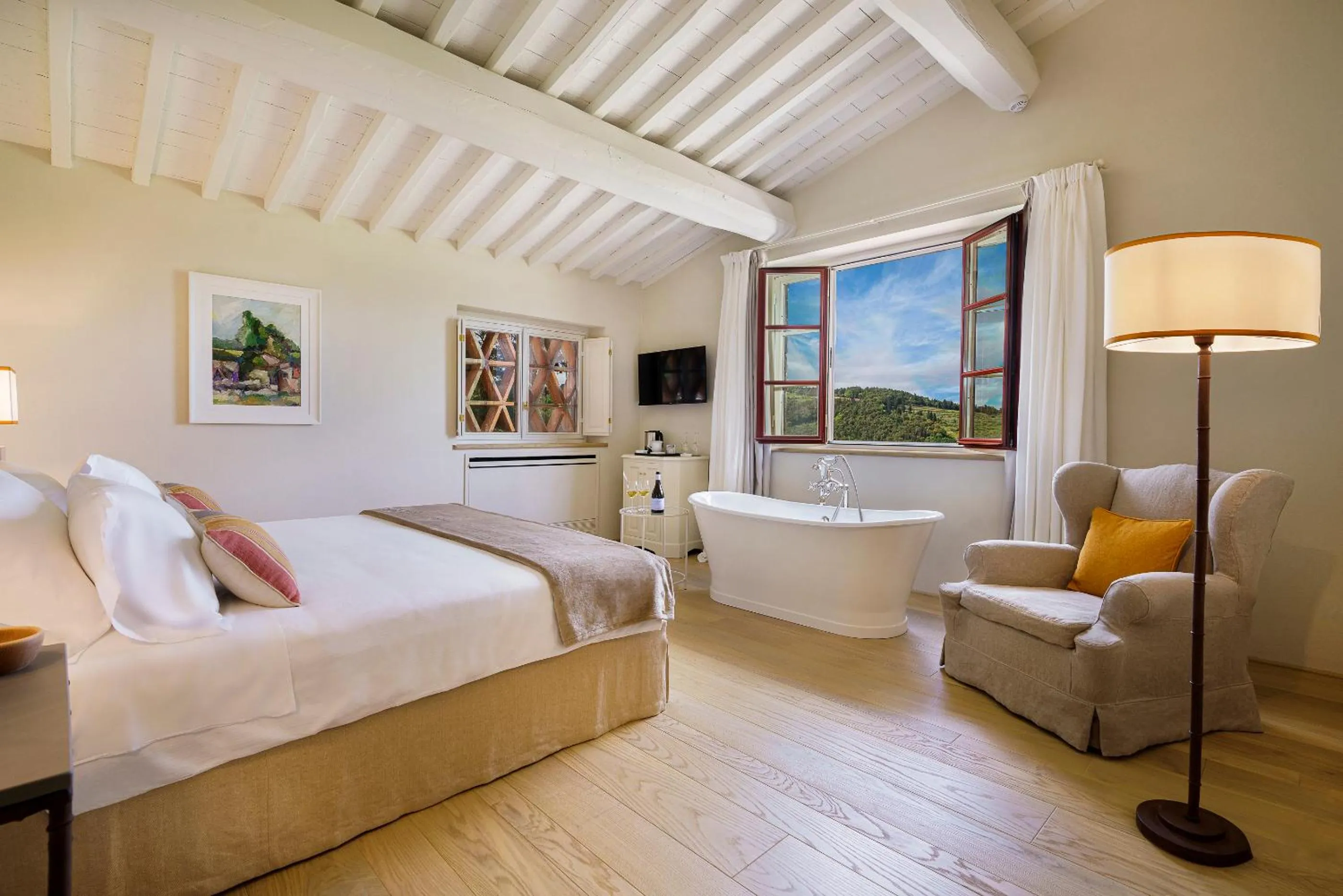 View (from property/room), Bed in La Pietra Del Cabreo