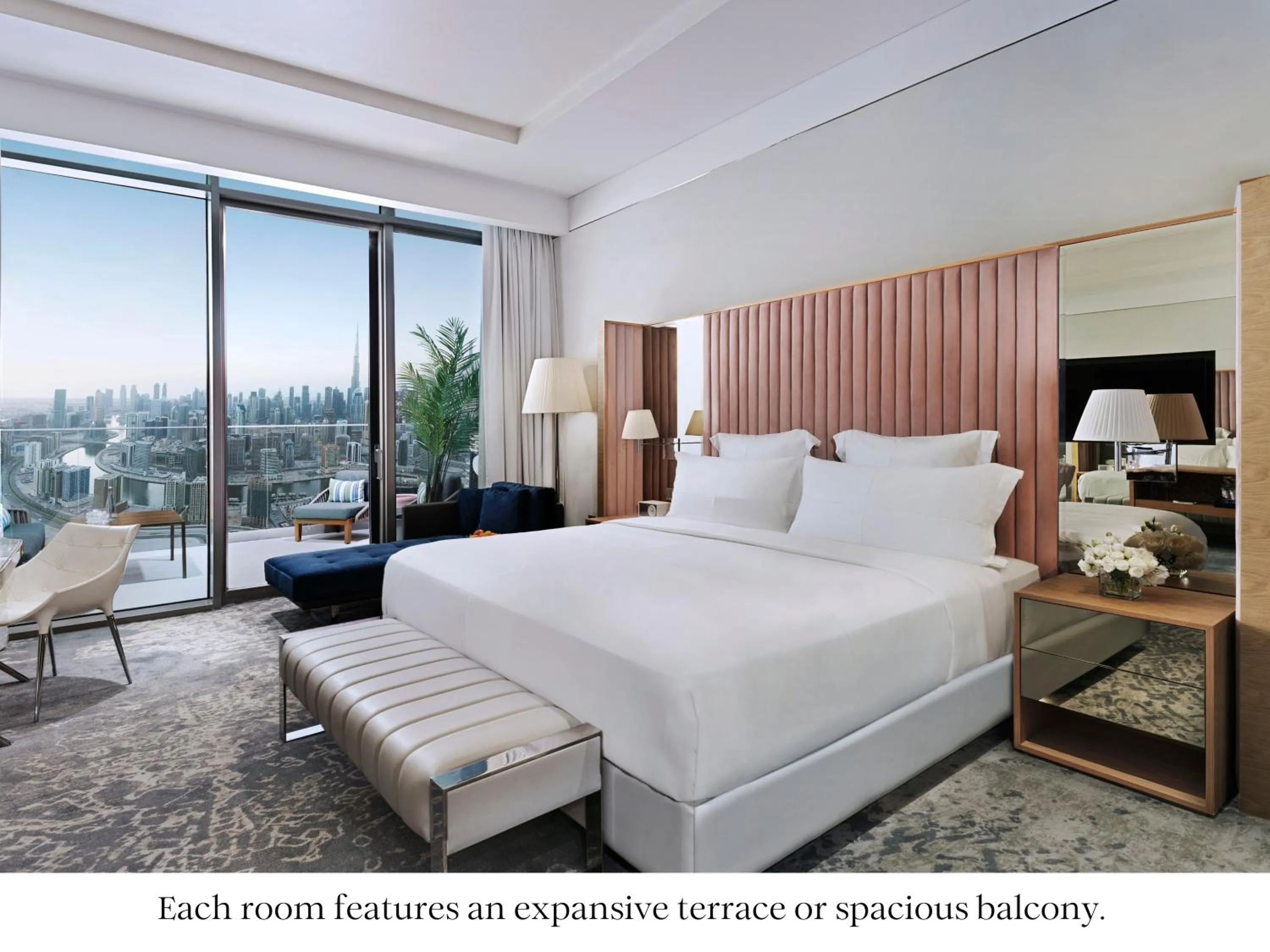 Balcony/Terrace, Bed in SLS Dubai Hotel & Residences