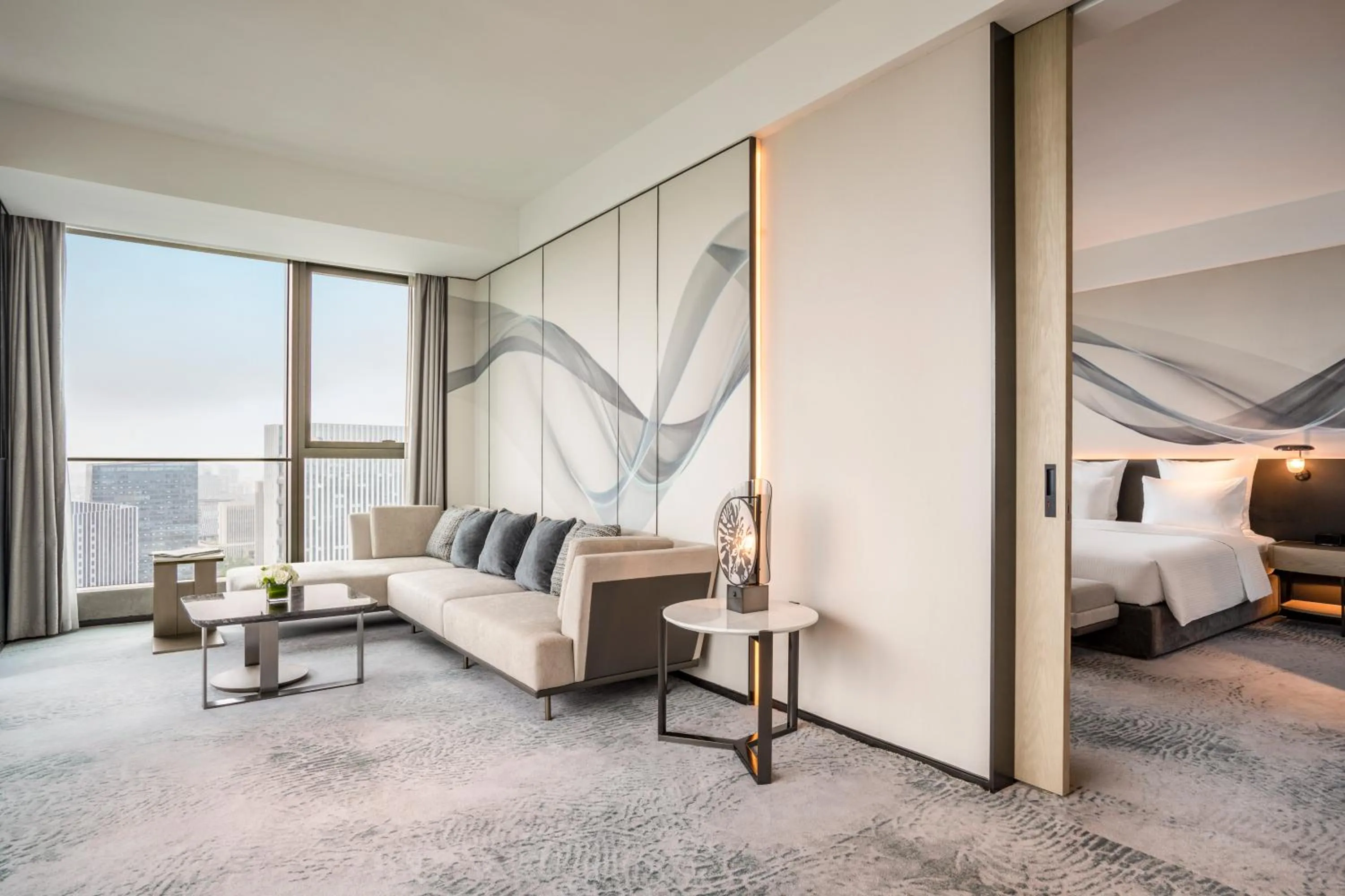 Living room, Bed in Pullman Jiaxing Pinghu Excellence