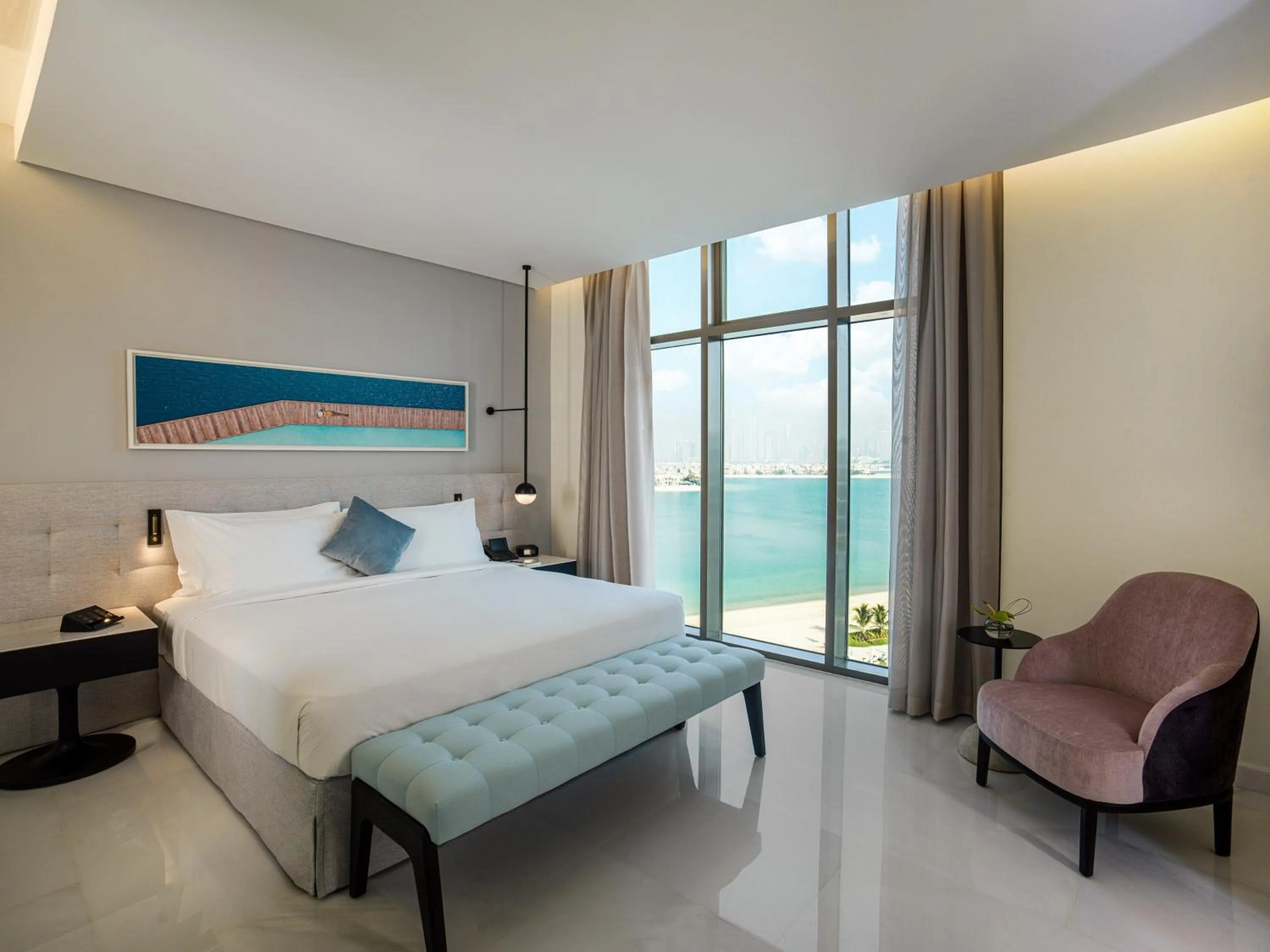 Bedroom, Bed in Th8 Palm Dubai Beach Resort, Vignette Collection by IHG